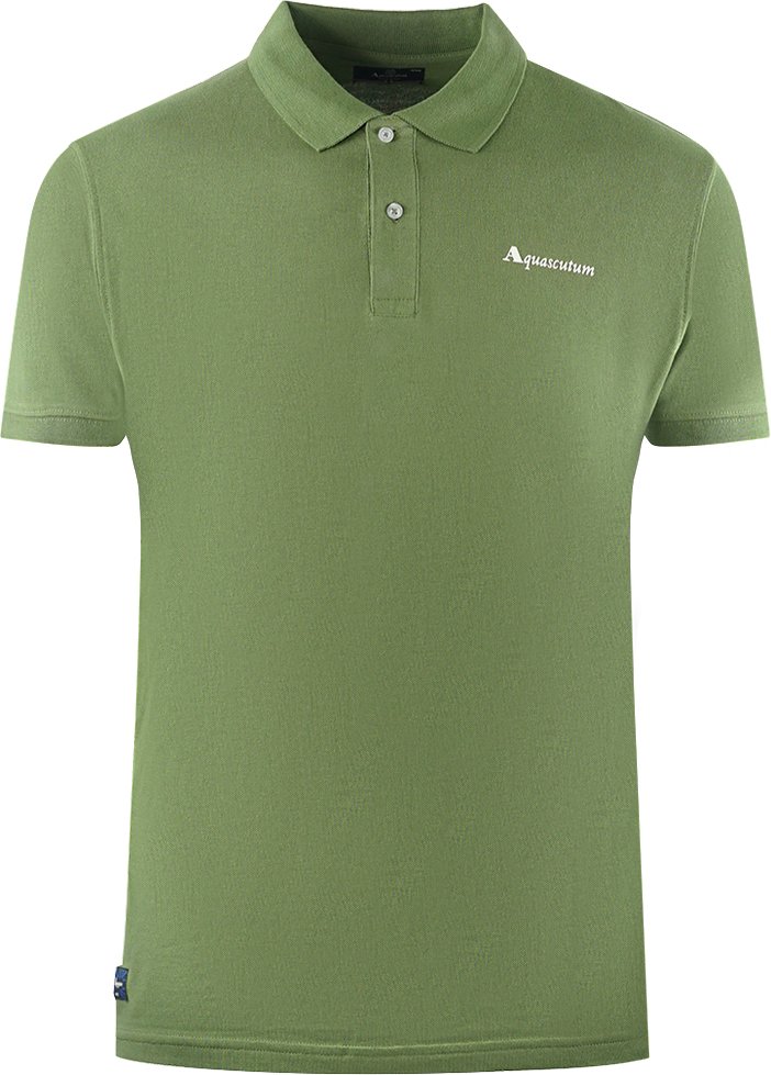 Aquascutum Marke Logo Schlichte Armee Grün Polo-Shirt
