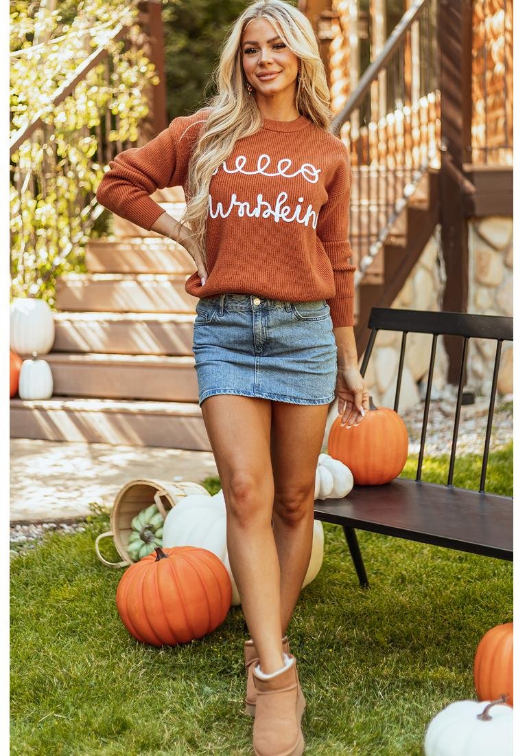Thumbnail - Azura Exchange Hallo Kürbis Pullover - Gemütliche Herbstmode