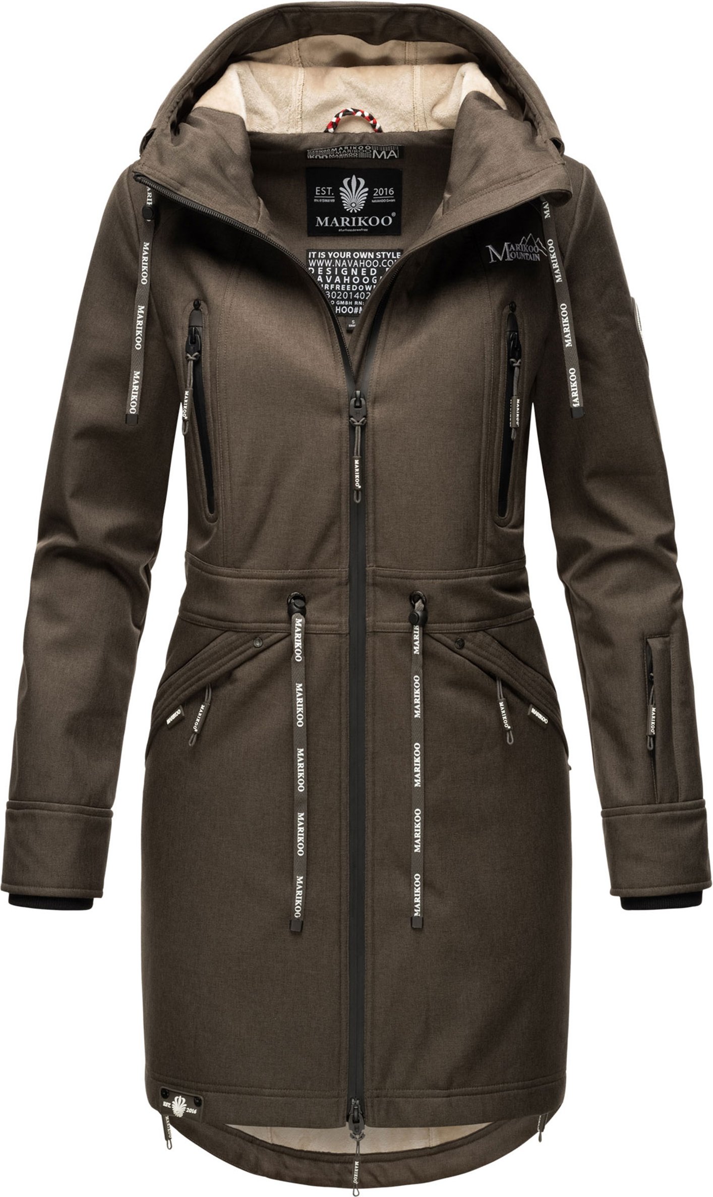 Thumbnail - Marikoo Damen Softshelljacke – Racquellee mit Kapuze & Fleecefutter