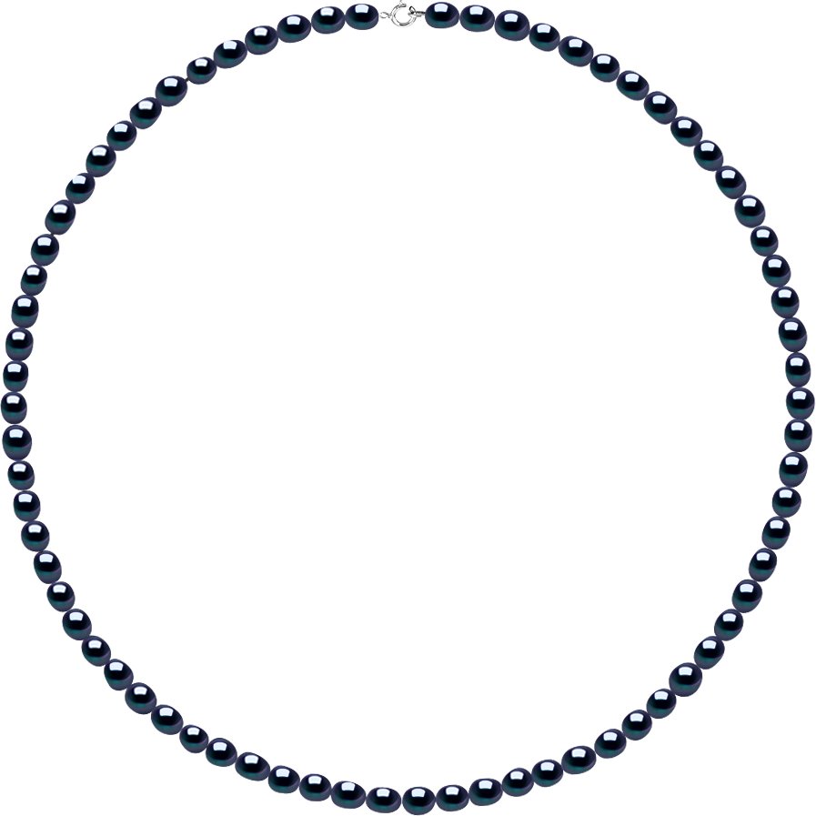 DIADEMA - Halskette - Echte Süßwasserperlen - Weiß - Schwarz- Weißgold