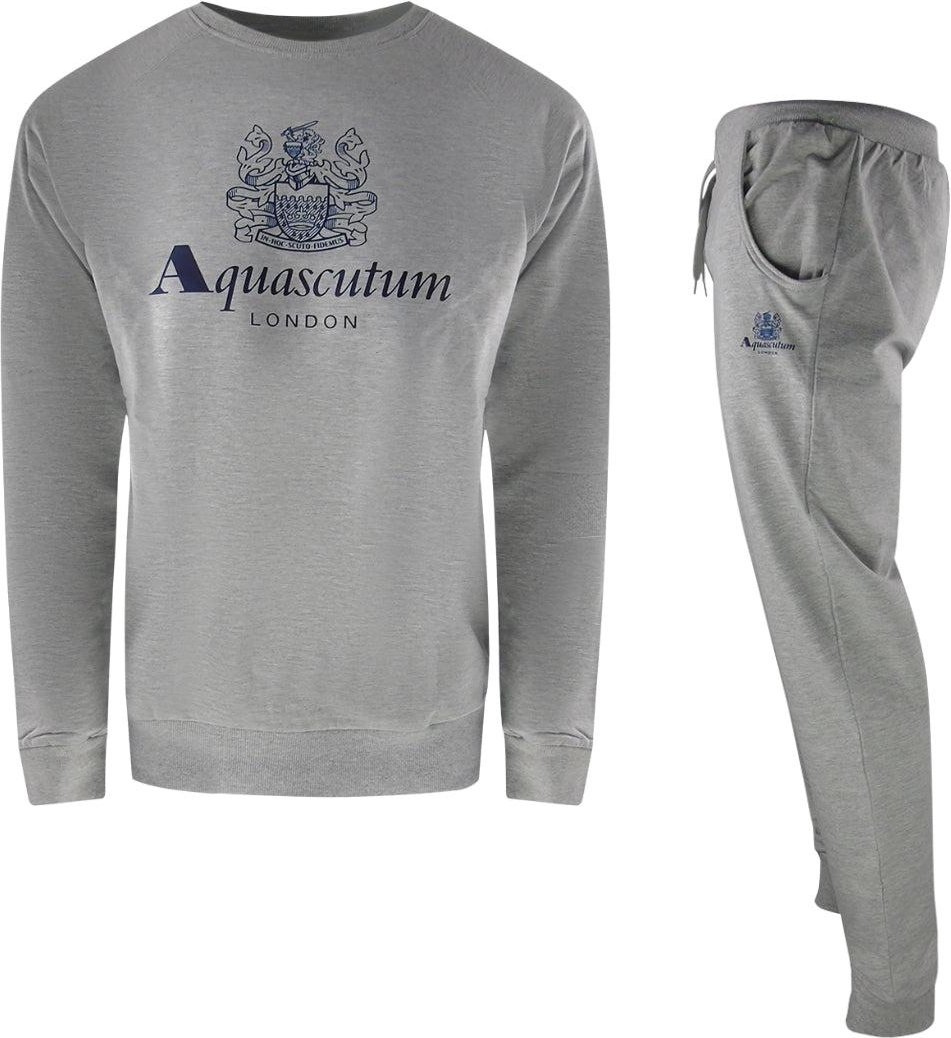 Aquascutum - "London" Trainingsanzug-Set für Herren, Rundhalsausschnitt (Grau)
