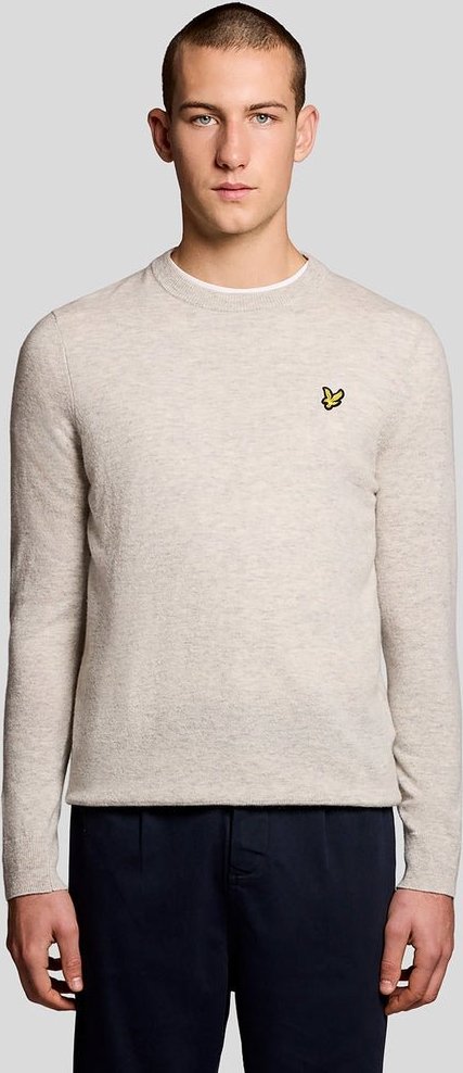Lyle & Scott Pullover mit Rundhalsausschnitt aus Lammwollmischung – Grau