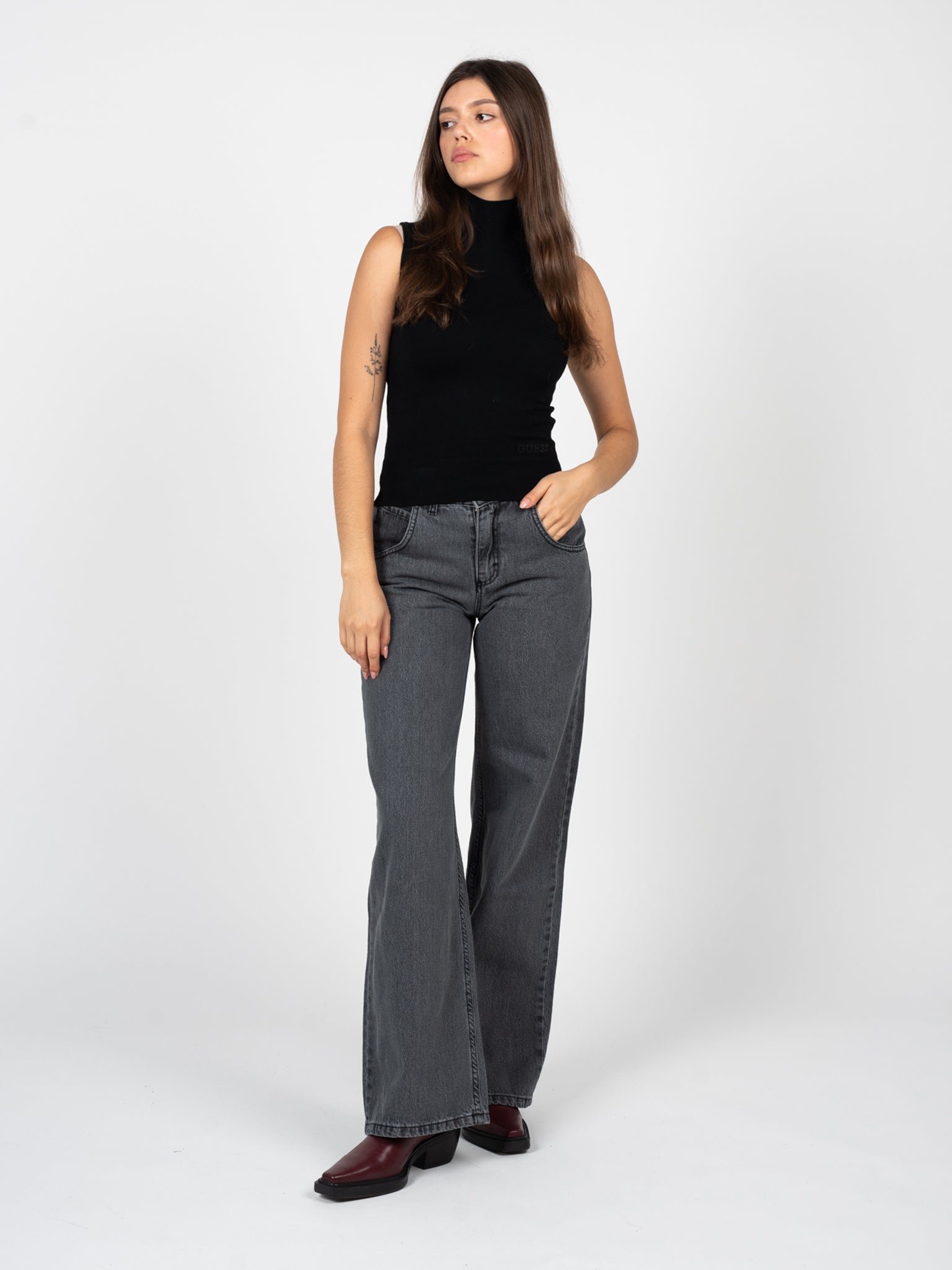 La Haine Inside Us Jeans Wide Leg Damen grau