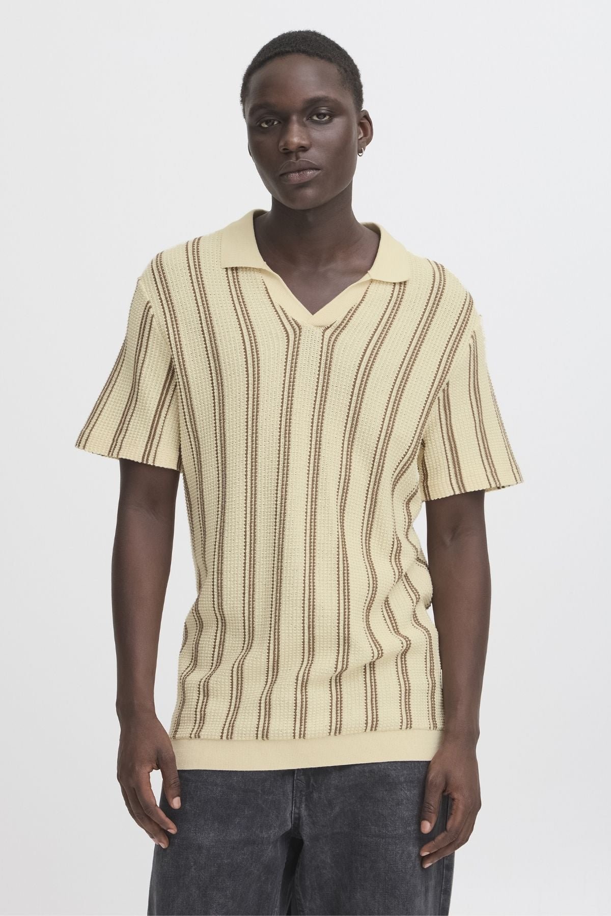 Thumbnail - Gestreifter Pullover - Sand