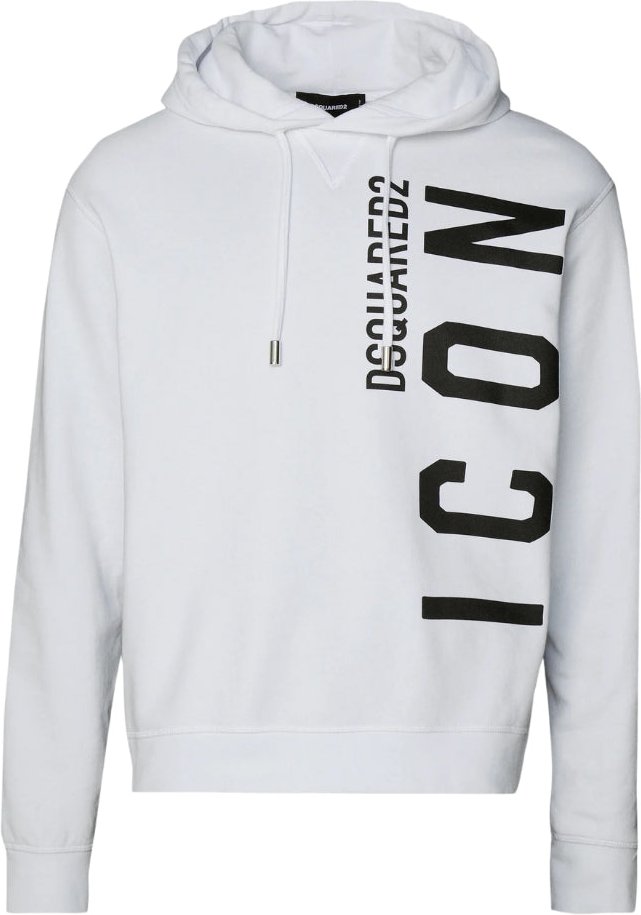 Dsquared2 Weißer Hoodie Größe L Schwarzes Icon-logo