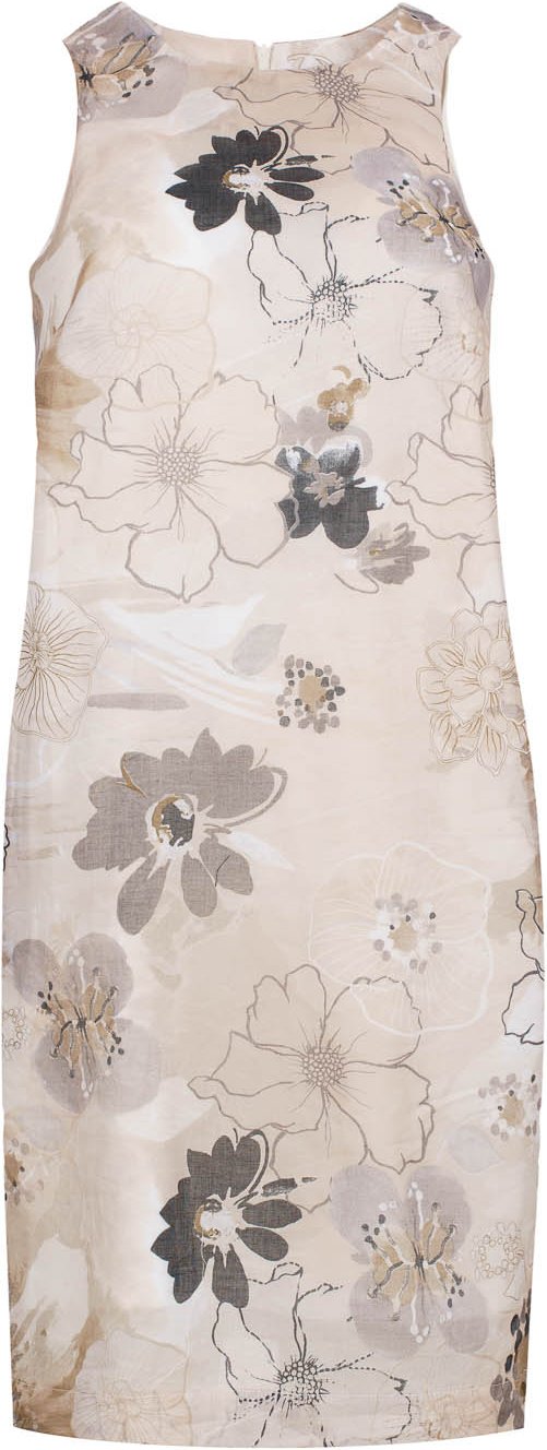 Ärmelloses Kleid aus Baumwoll-Popeline mit floralem Print und verstecktem seitlichen Reißverschluss