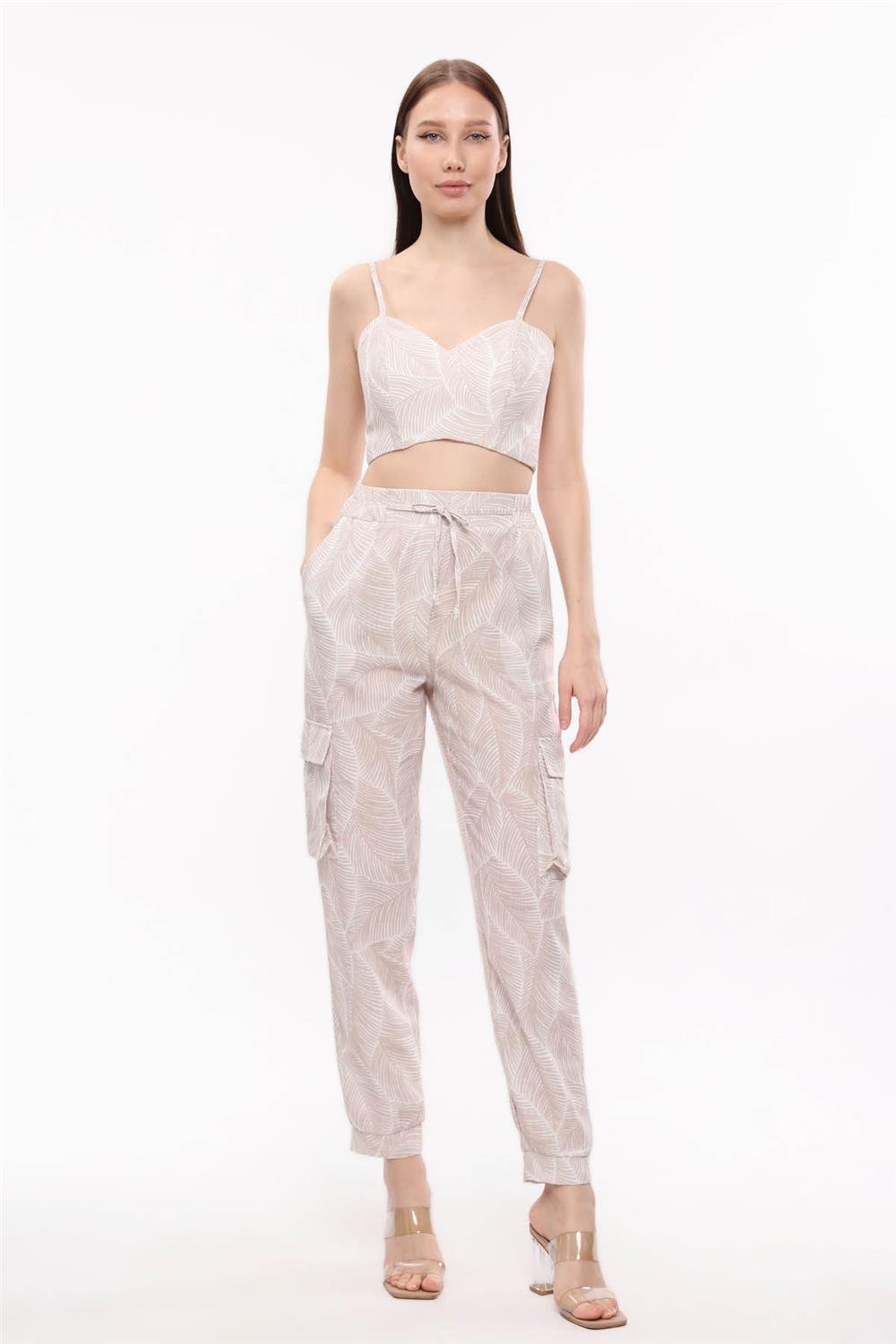 Fracht Tasche Palmblatt Muster Hose