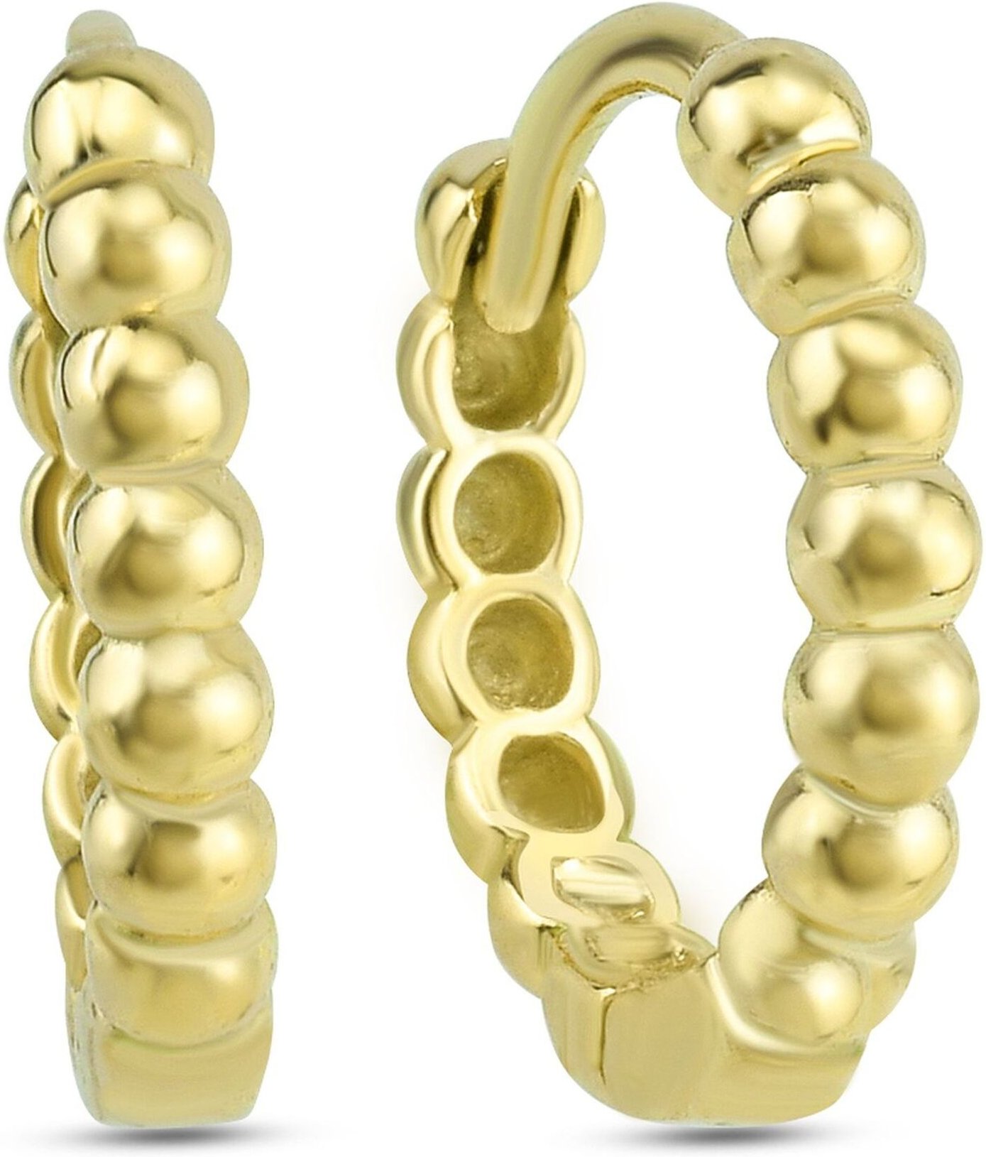 Dkeniz Creolen 925/- Sterling Silber vergoldet Kugel-Creolen