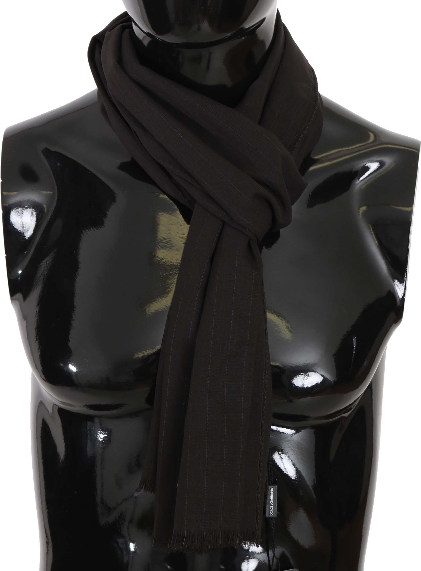 Dolce & Gabbana Herrenschal aus brauner Schurwolle mit gestreiftem Muster