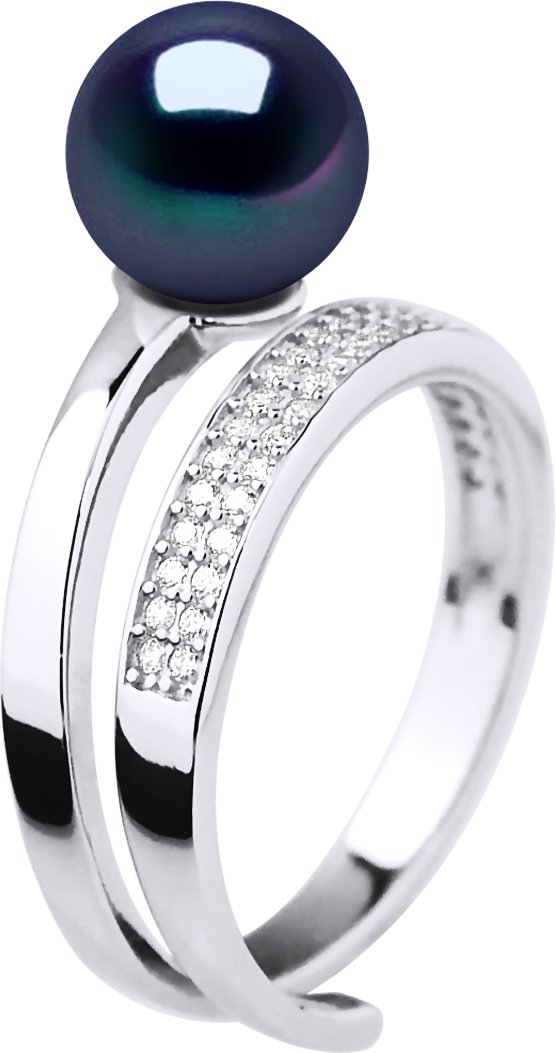 Ringschmuck - Echte Süßwasser-Zuchtperle, rund 8-9 mm