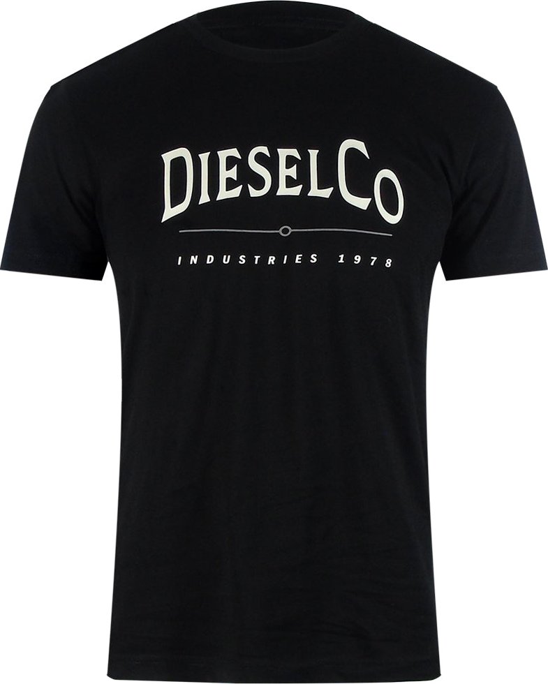 Schwarzes T-shirt Mit Diesel Industries Logo