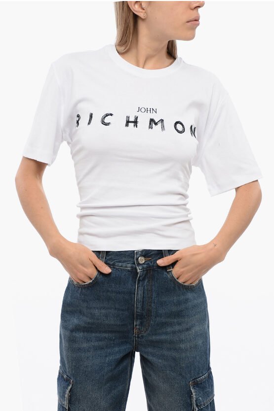 TOMIOK Überzieh-T-Shirt mit Spitzendetail hinten in Weiß