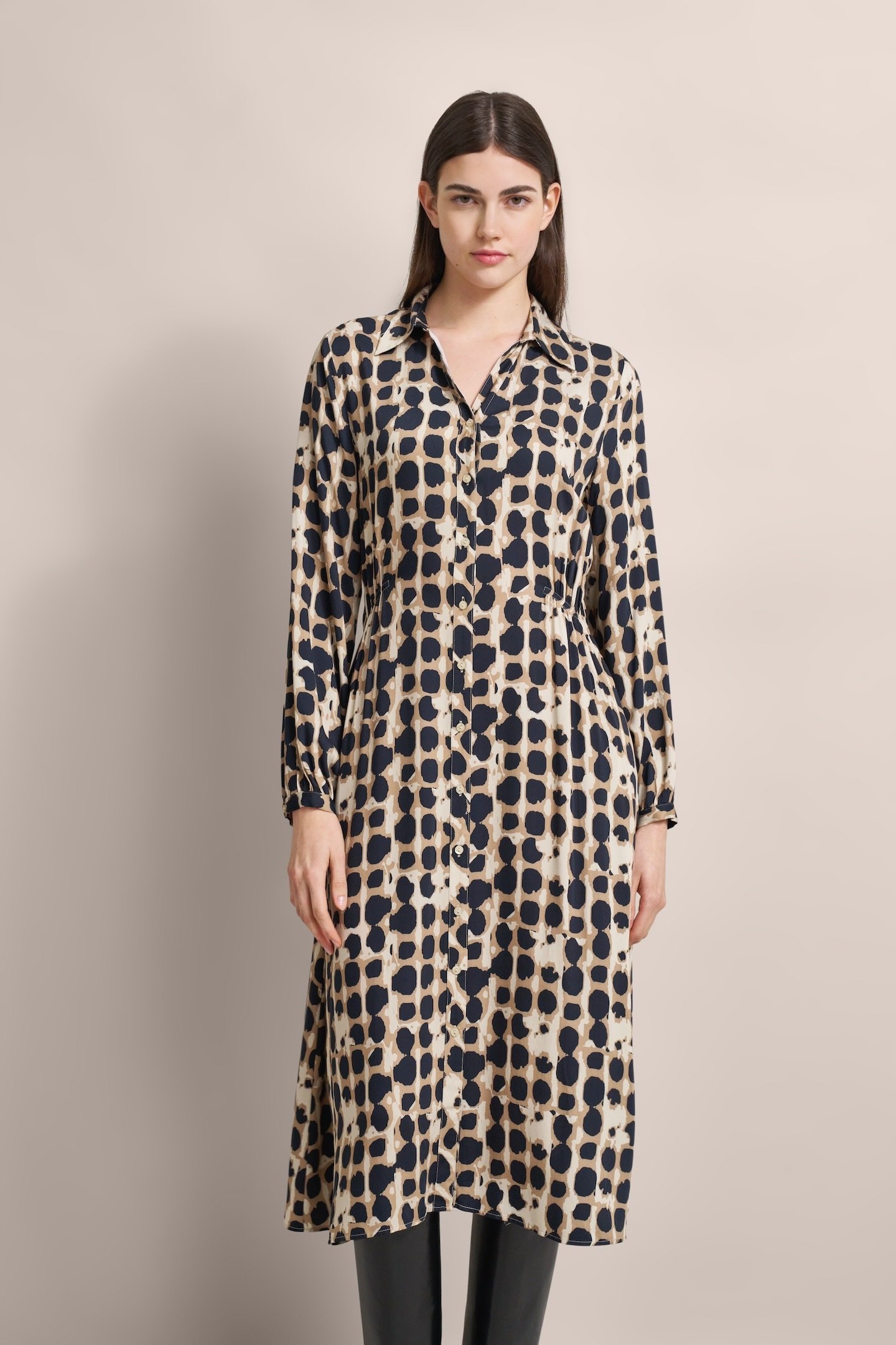 Bugatti Damen Blusenkleid mit leichter Taillenraffung