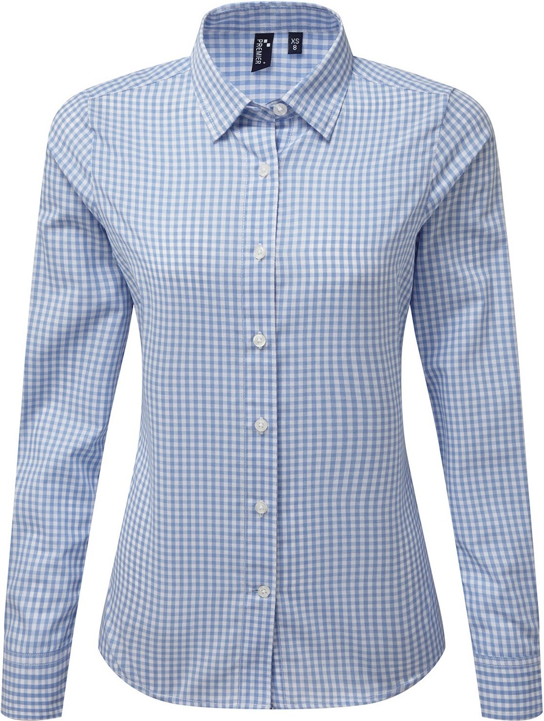 Premier - "Maxton" Hemd für Damen Langärmlig (Helles Marineblau/Weiß)