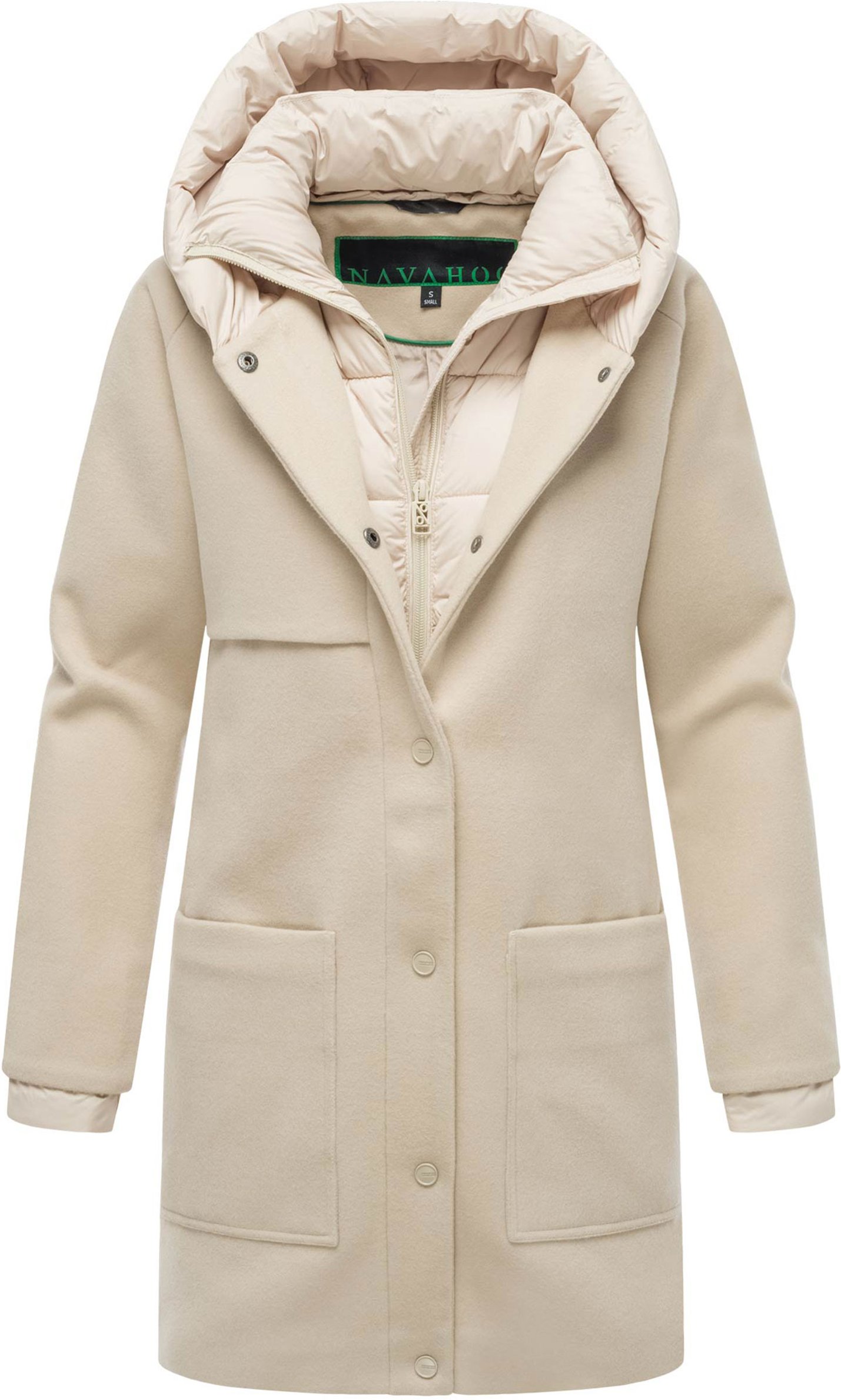 Navahoo Flauschwunder Damen Wintermantel mit abnehmbarem Kragen