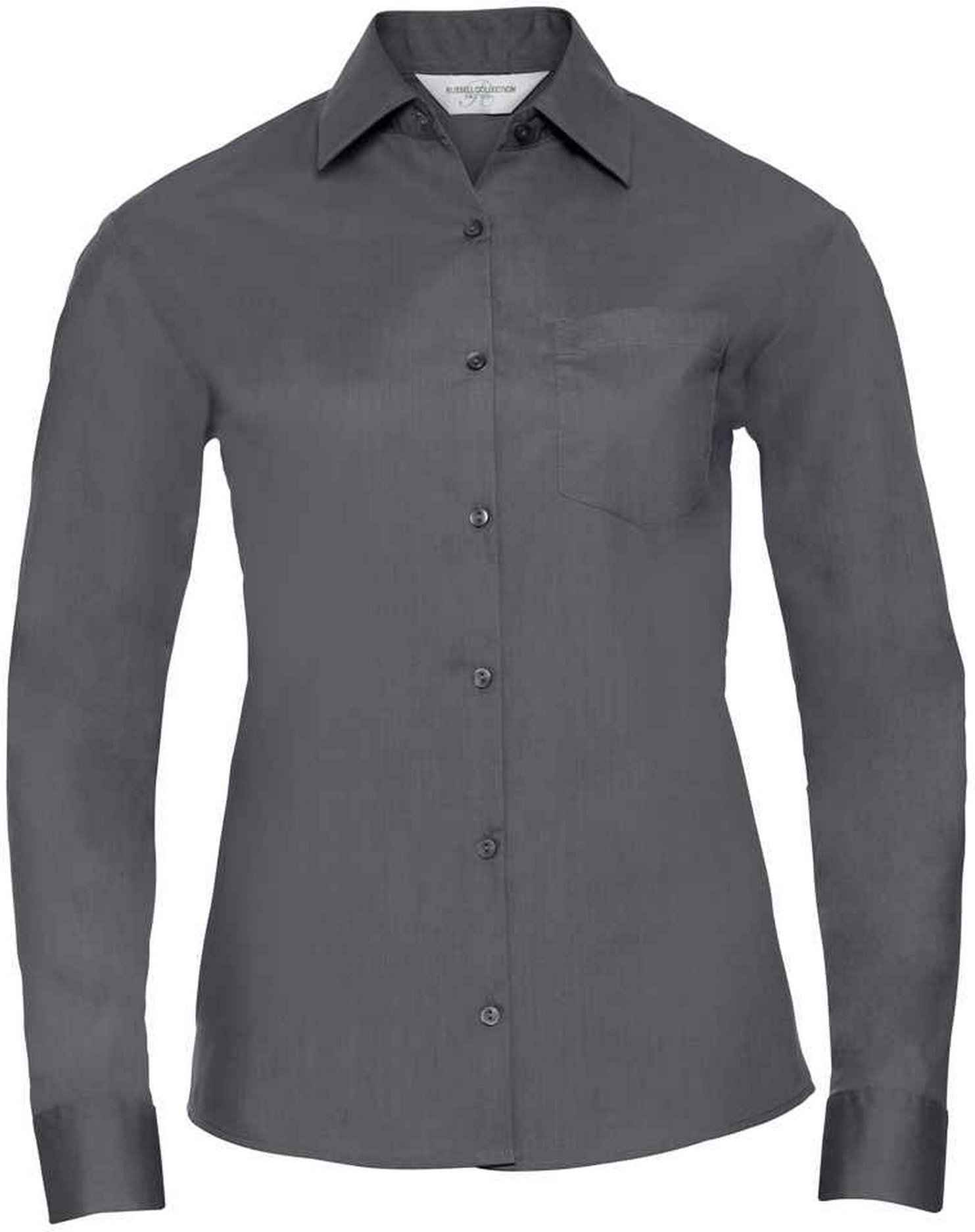 Russell Collection - Formelles Hemd Pflegeleicht für Damen Langärmlig (Grau)