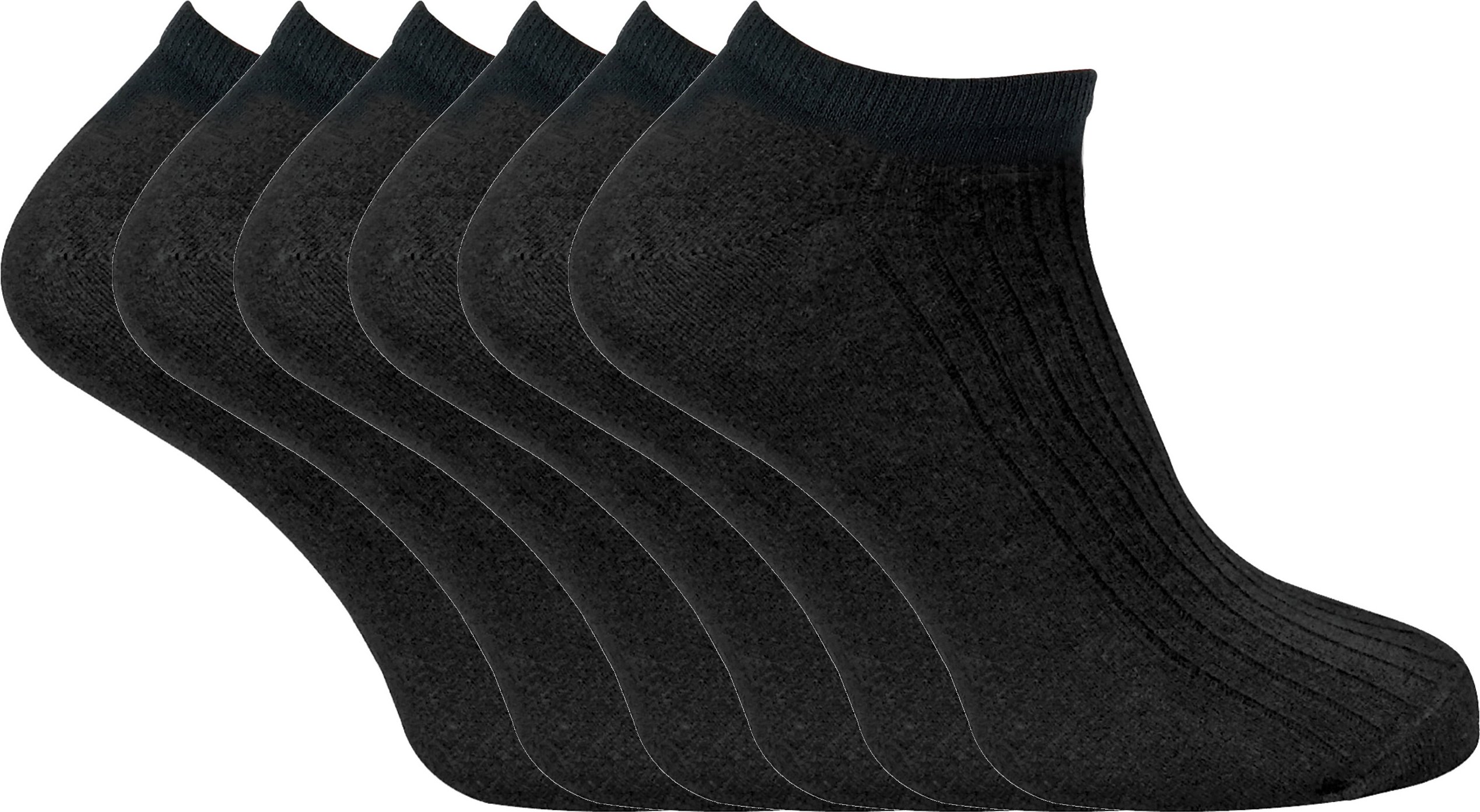 Thumbnail - Herren 100% Baumwolle Knöchel Socken | Sock Snob | Atmungsaktive No Show Soft Invisible Trainer Socken - Schwarz