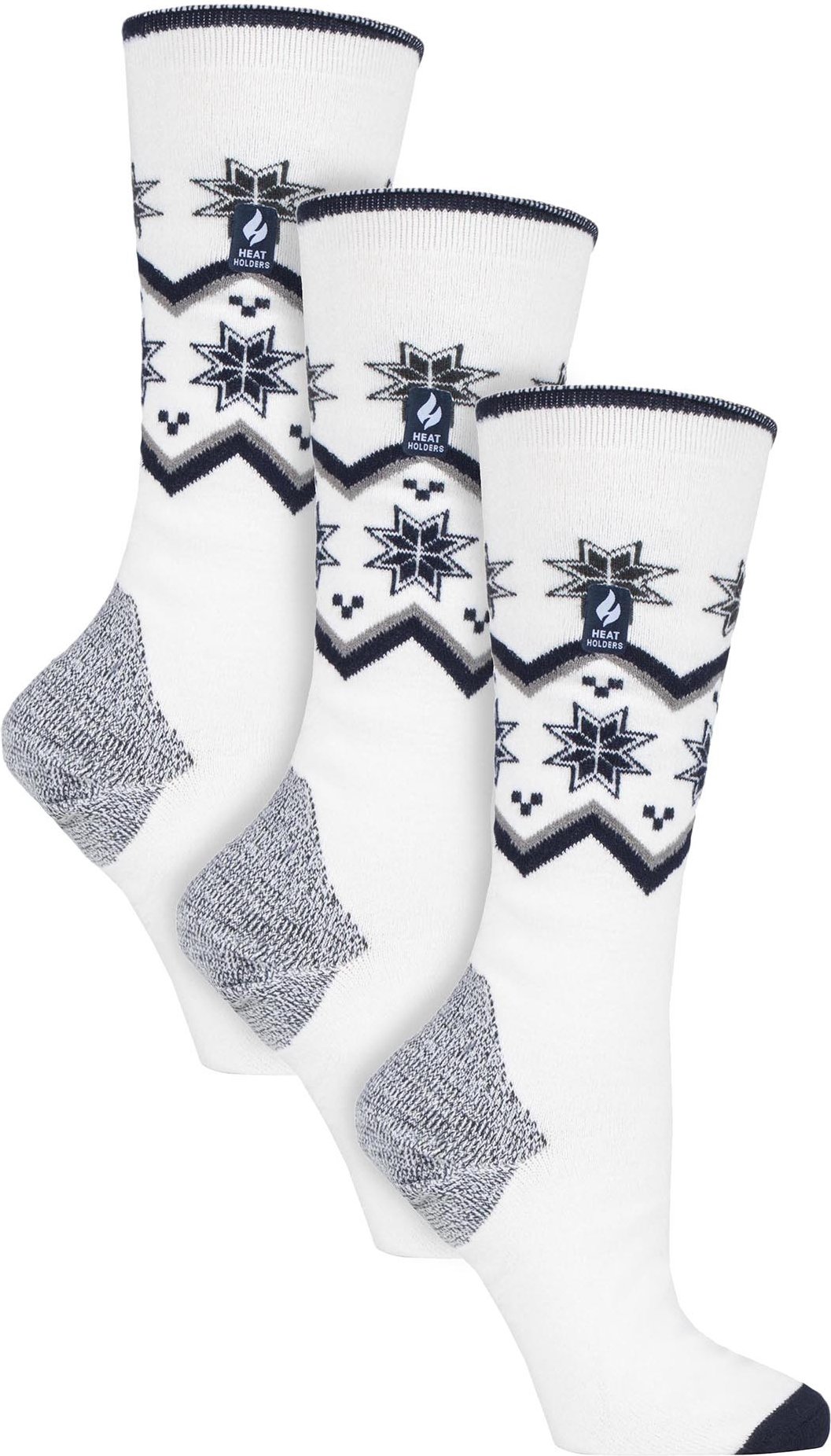 3 Paar Multipack Ultra Lite Damen Skisocken | Wärmehalter | Damen Funky Patterned Striped Knee High Socks - Creme Fairis...