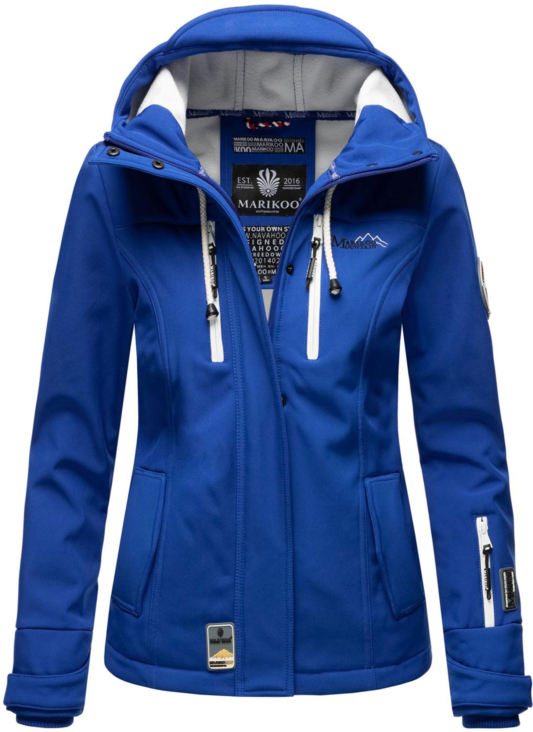 Marikoo Damen Softshelljacke – Kleine Zicke, warm mit Kapuze & Fleecefutter