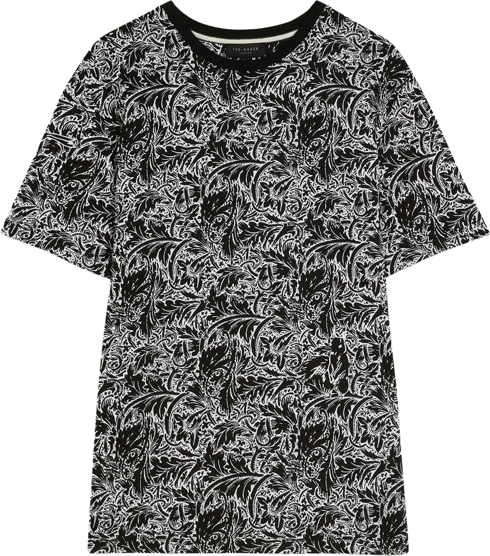 Ted Baker – Tenant – Schwarzes AOP-T-Shirt für Herren