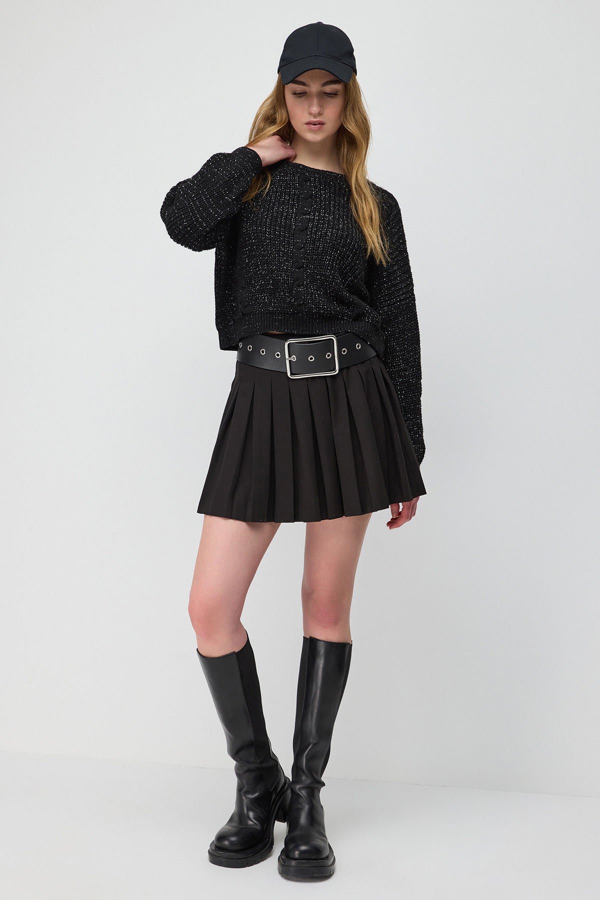 Glitzer Crop Pullover