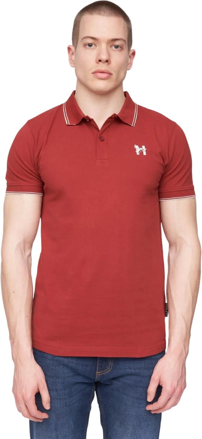 Henleys - "Henflare" Poloshirt für Herren (Tiefes Rot)