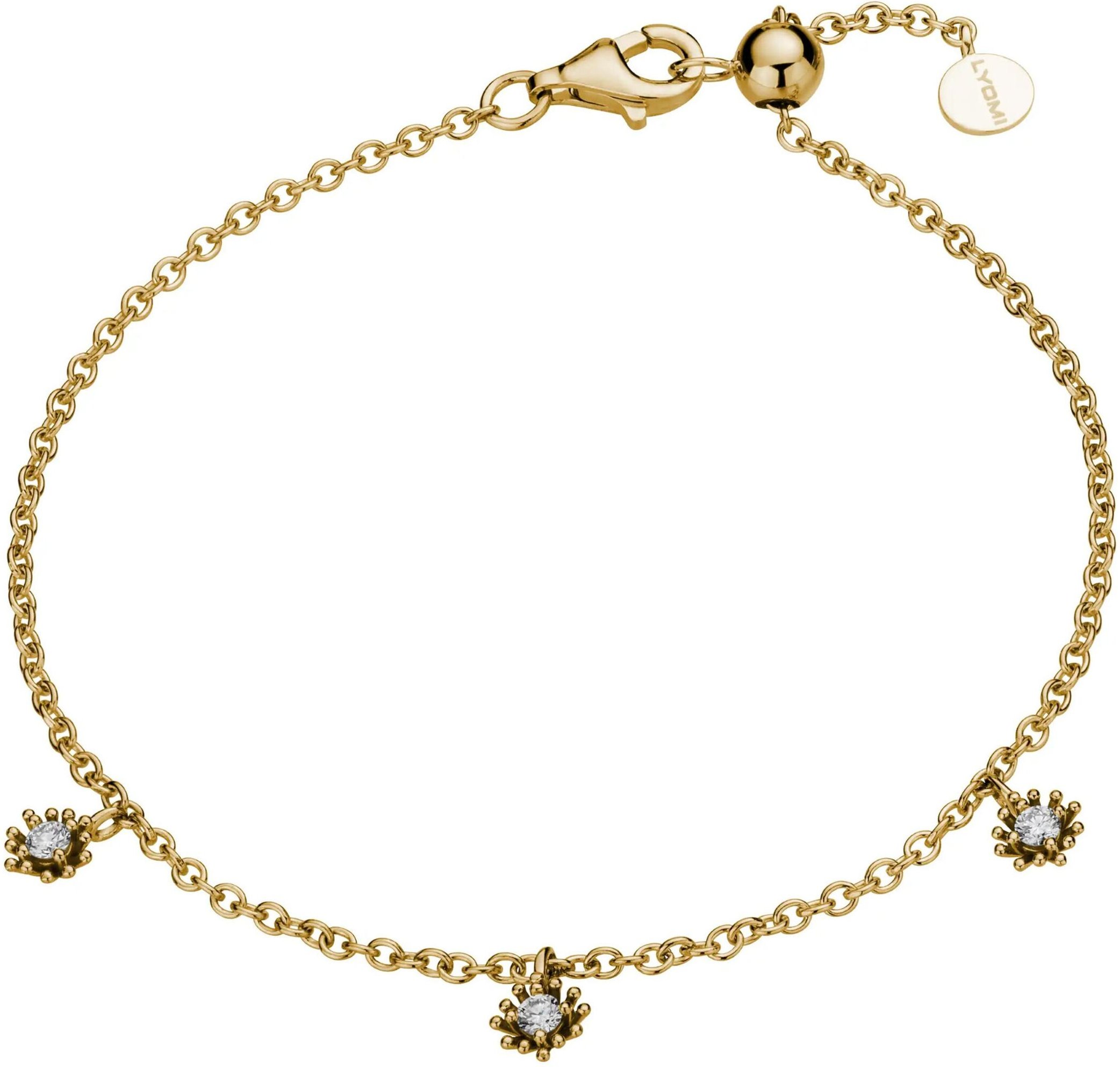 Lyomi Armband 585/- Gelbgold 3 synth. Diam. 0,12ct.