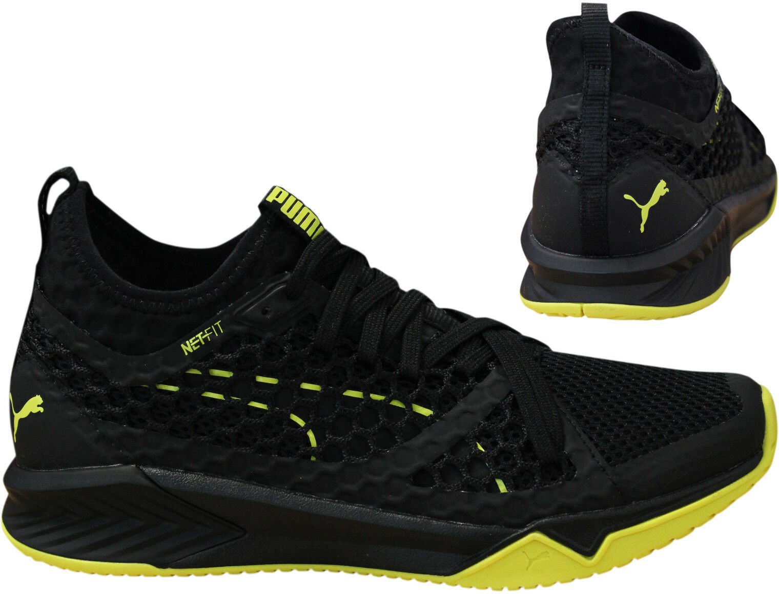 Puma Ignite XT Netitfit Schnüre -up -Textil -Trainer schwarz 189996 06 B36A