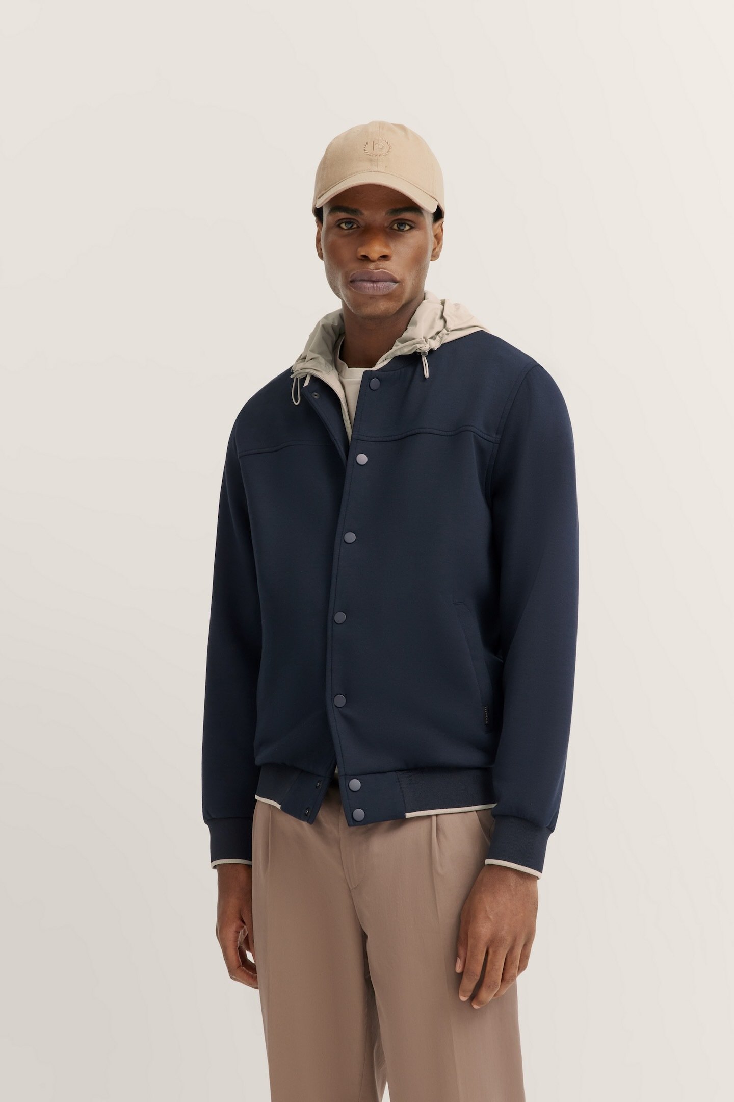 Bugatti Herren Sweatjacke mit sportlichem Collegekragen