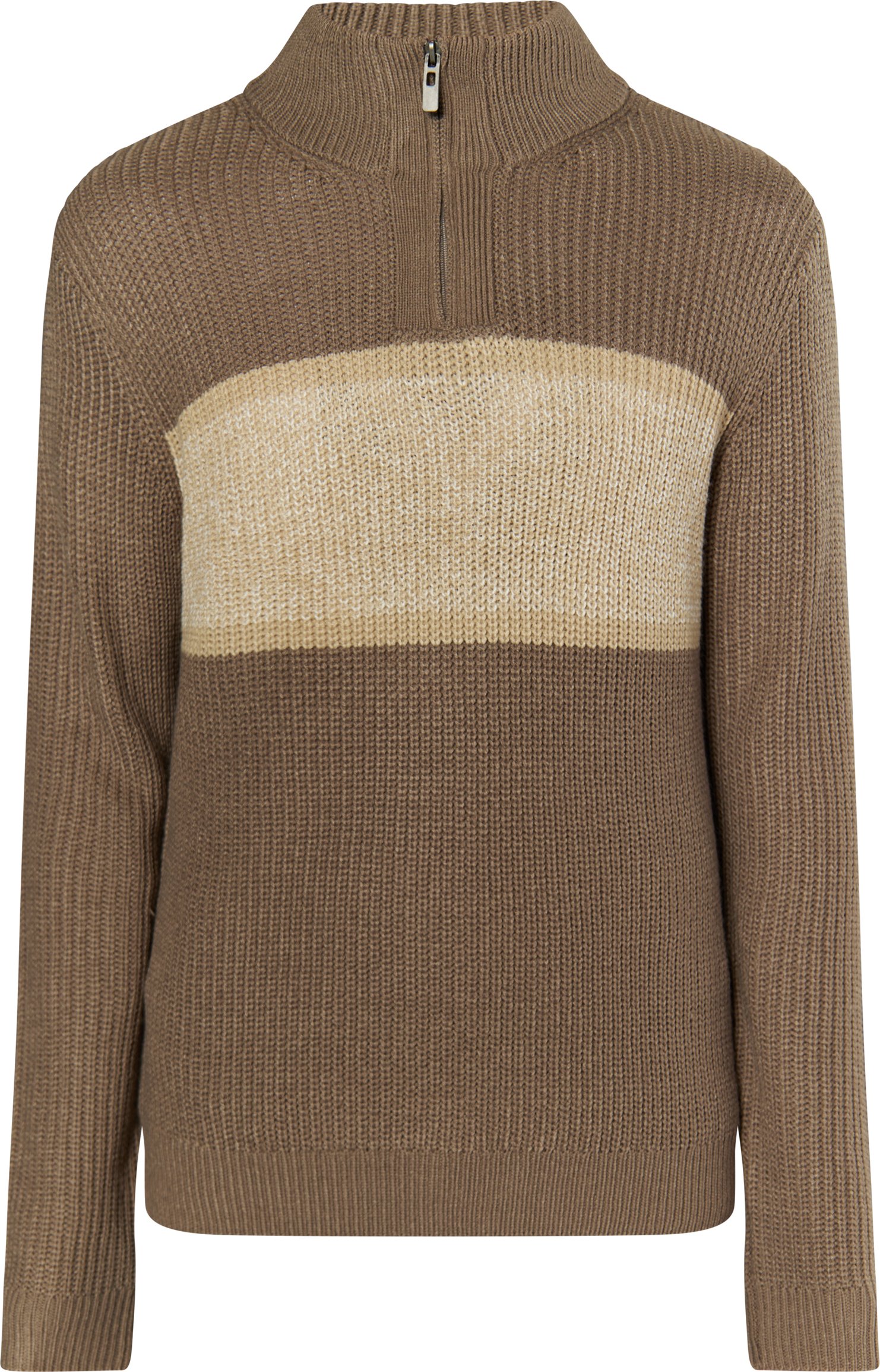 Mo Grobstrickpullover Herren Oliv Mehrfarbig