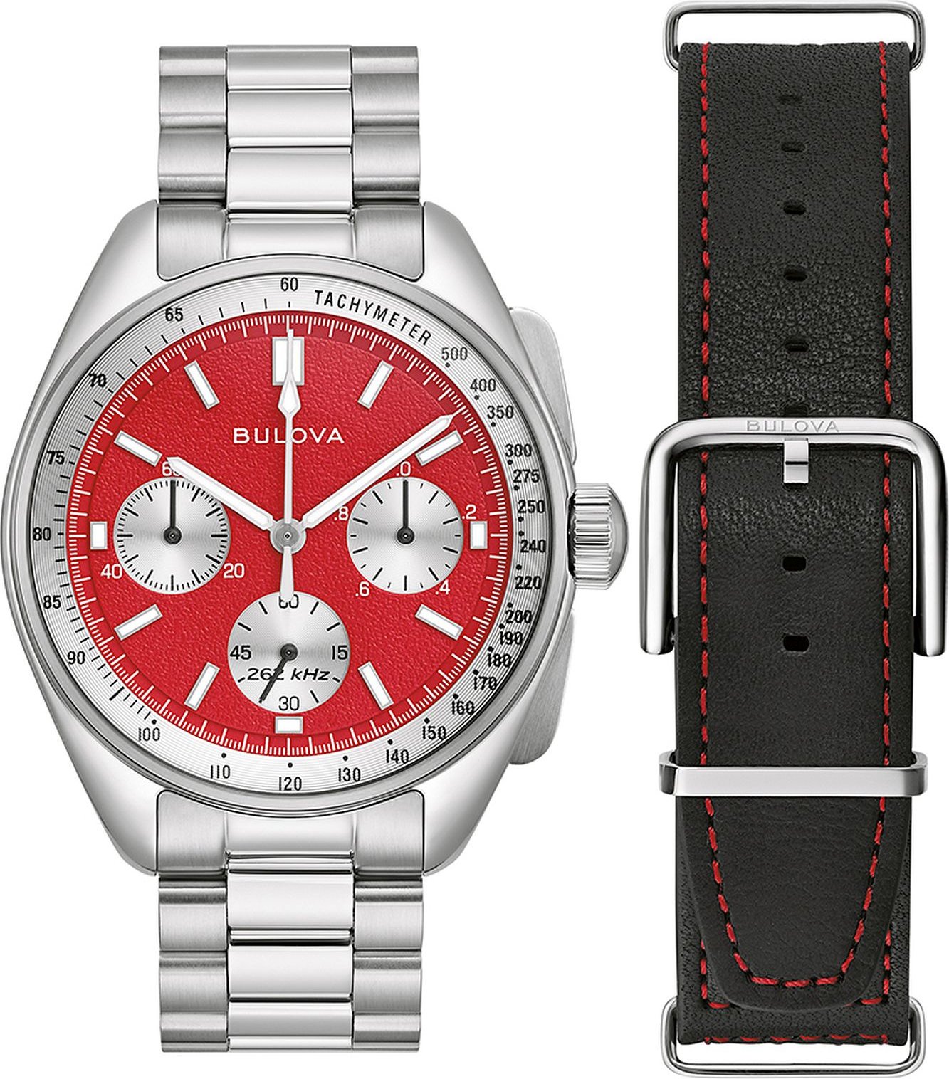 Bulova Archive Series Lunar Pilot Blood Moon Silber Herren Armbanduhr 96K115