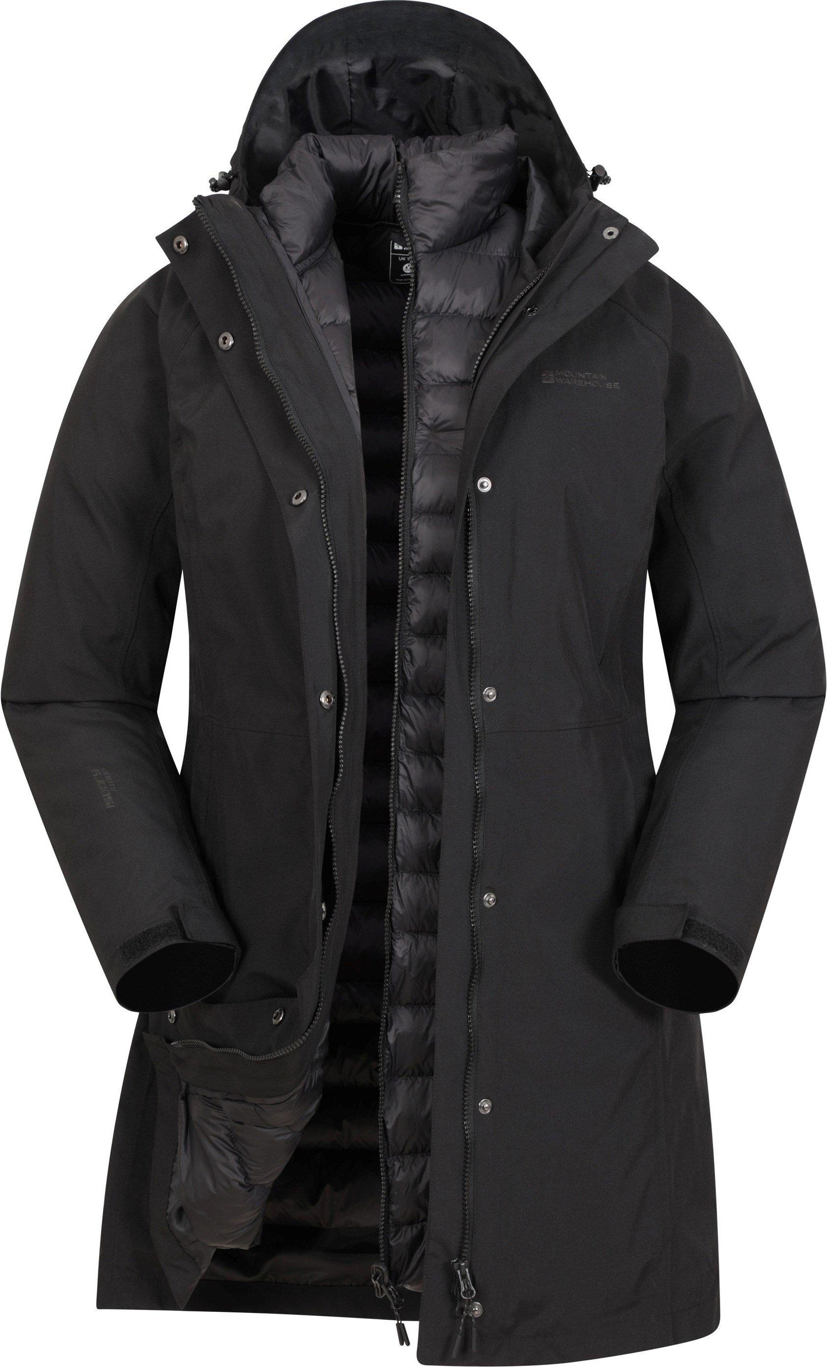 Mountain Warehouse Damen/Damen Alaskan Long 3 in 1 Jacke (Jet Black)