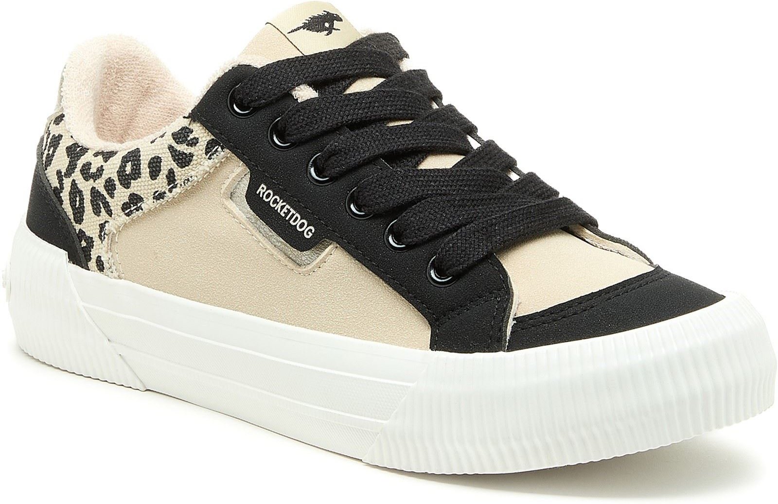 Rocket Dog Cheery Blocked Damen Sneakers aus Baumwolle in Schwarz/Natur