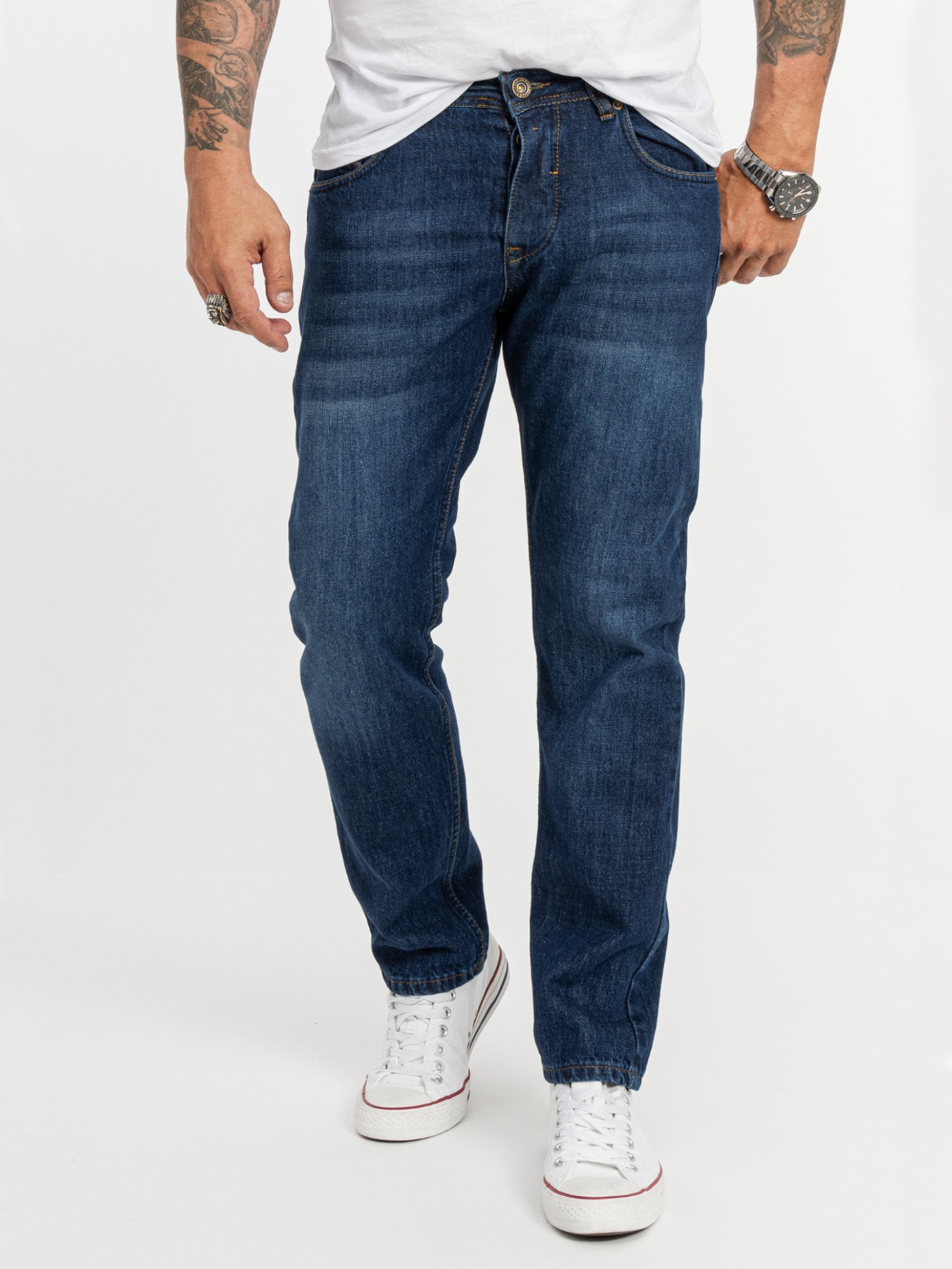 Rock Creek Jeans Straight Leg Blau