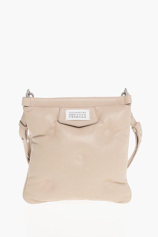 MM11 GLAM SLAM Umhängetasche aus gestepptem Leder mit magnetischem C in Pink