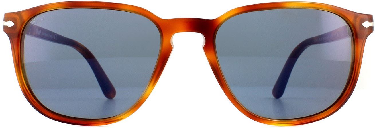 Persol Rechteckige Herren Sonnenbrille Terra Di Siena Hellblau