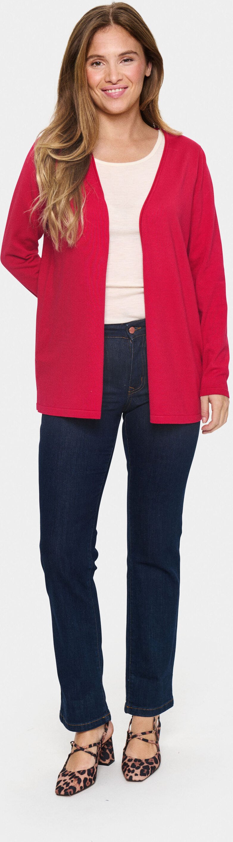 Strickjacke Gerade Passform red