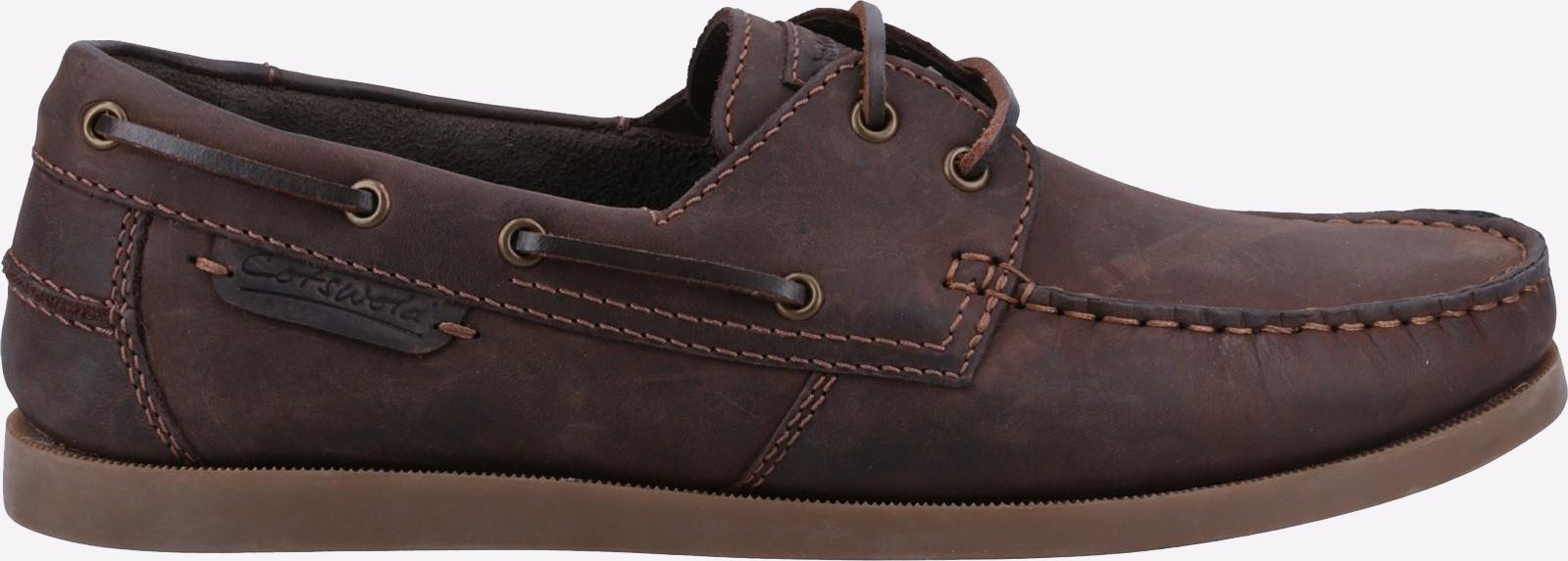 Cotswold Waterlane Leder Damen Braune Bootsschuhe