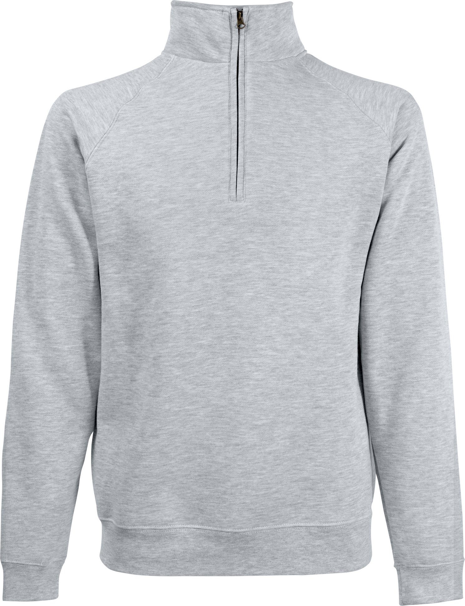 Fruit Of The Loom Herren Zip Neck Sweatshirt (Heather Grey)