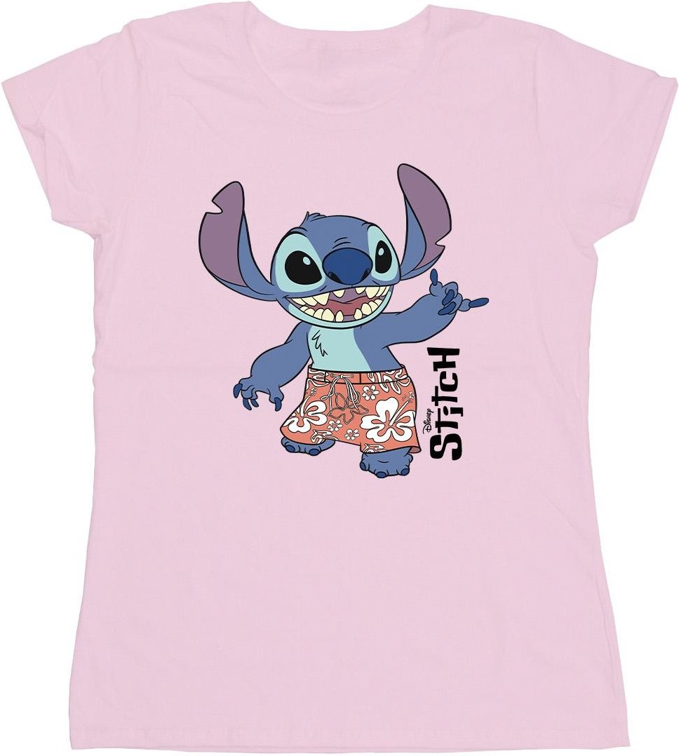 Disney Damen/Lilo & Stitch Bermuda-Shorts T-Shirt aus Baumwolle (Babyrosa)