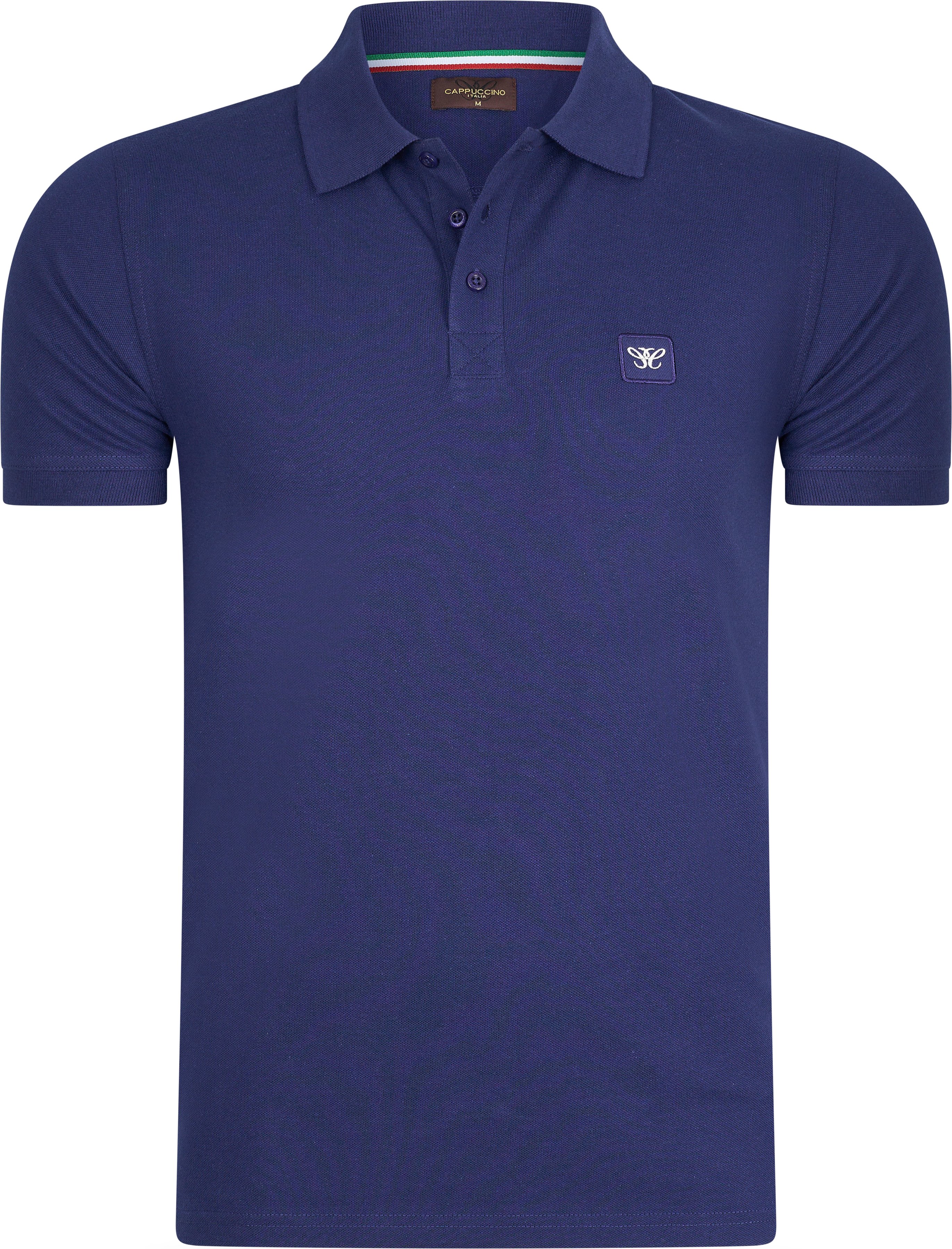 Polo Plain Pique von Cappuccino Italia in der farbe Blau und in größe XXL.