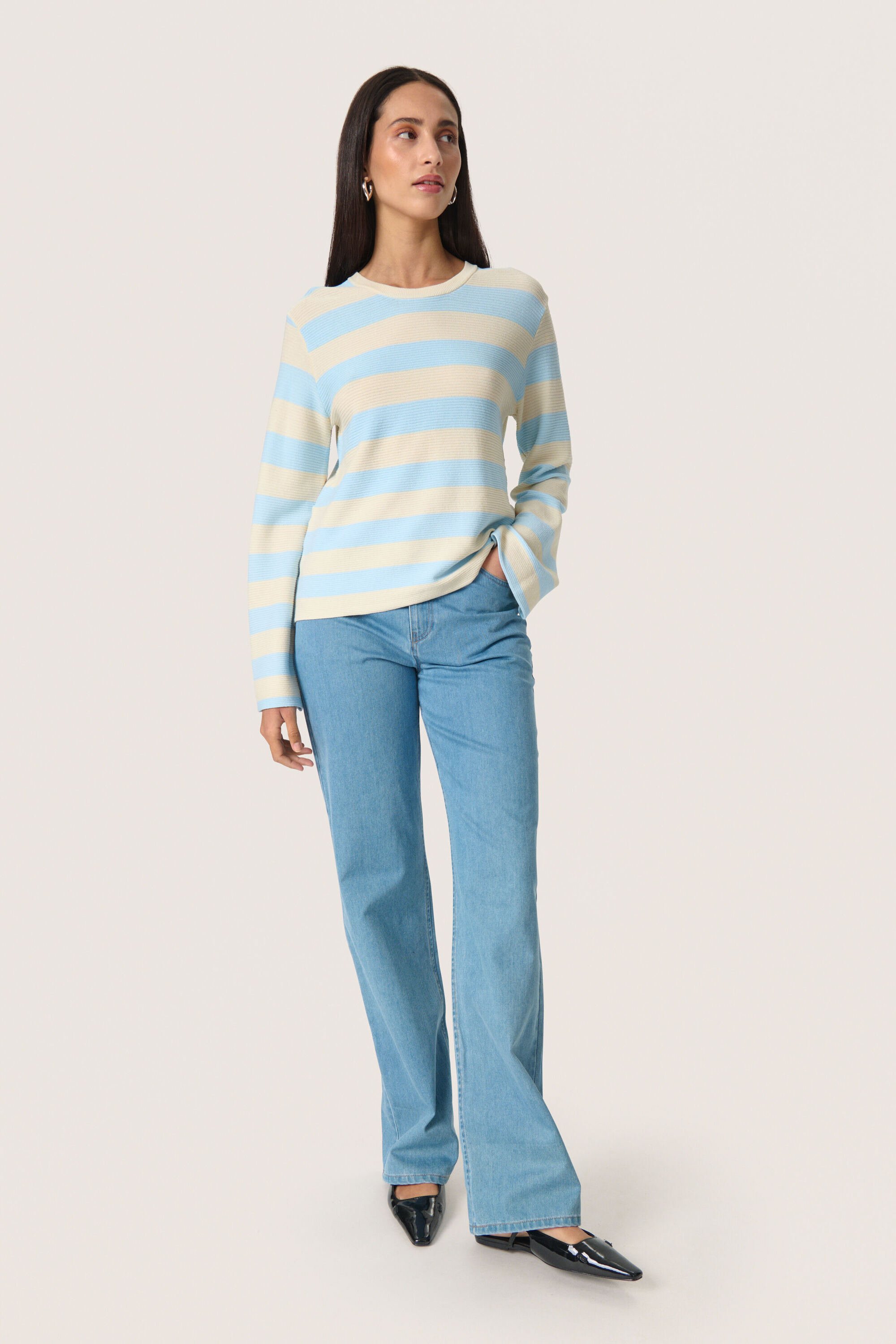 Strickpullover Lockere Passform blue white