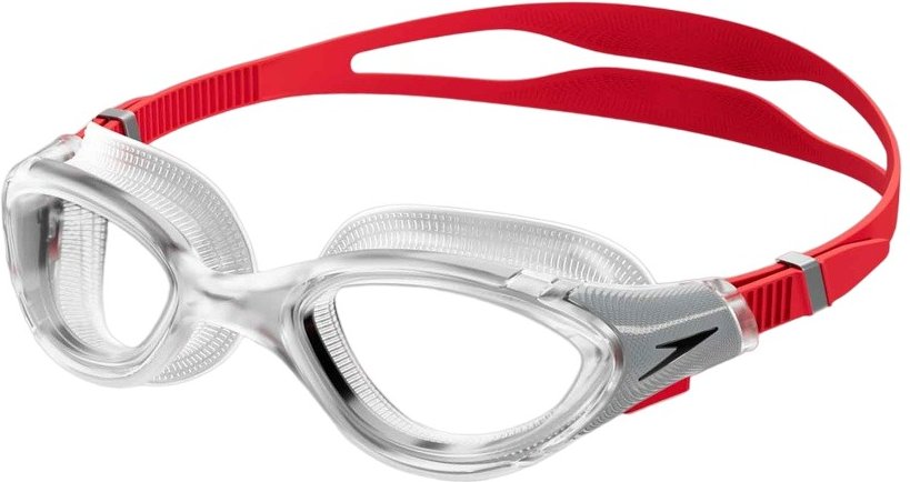 Speedo - "2.0" Passt sich dem Gesicht an Schwimmbrille für Herren/Damen Unisex (Transparent/Rot)