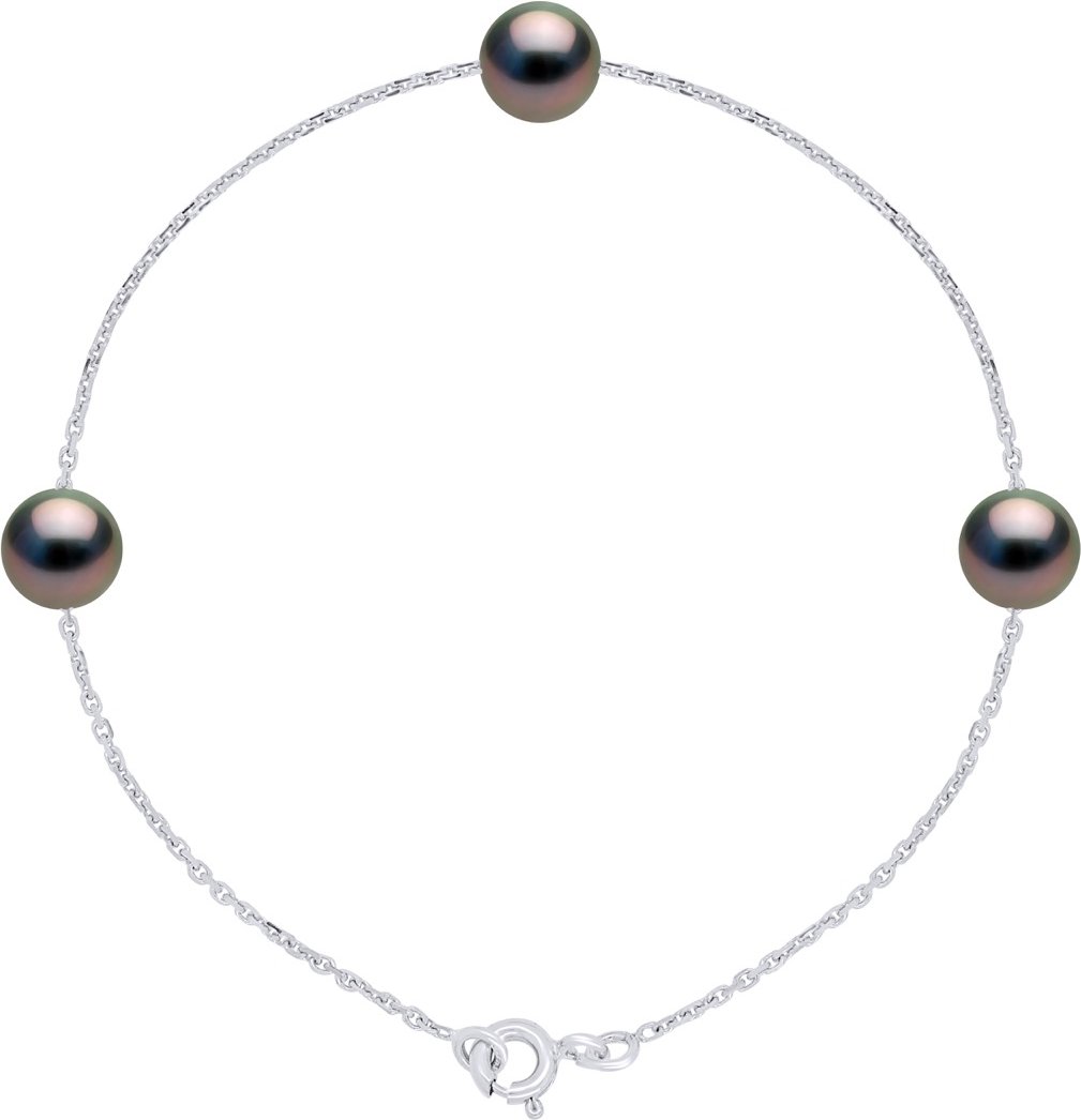 Armband TRIO - 3 echte Tahiti-Zuchtperlen, rund 7-8 mm