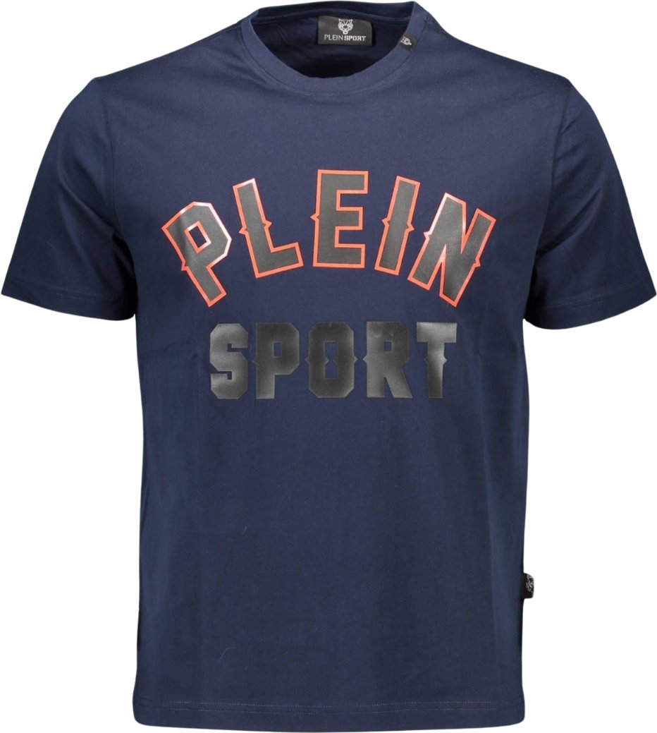 Plein Sport Block Logo Marineblaues T-Shirt