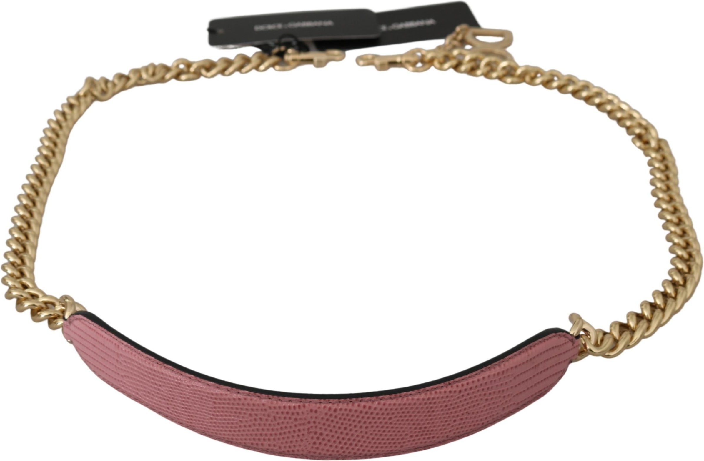 Dolce & Gabbana Women's Pink Leather Gold Chain Accessory Shoulder Strap (anglais)