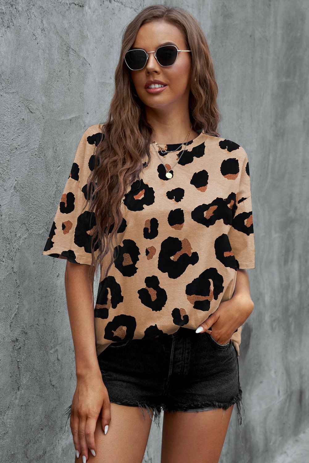 Jungen Leopard-Print Lockeres T-Shirt