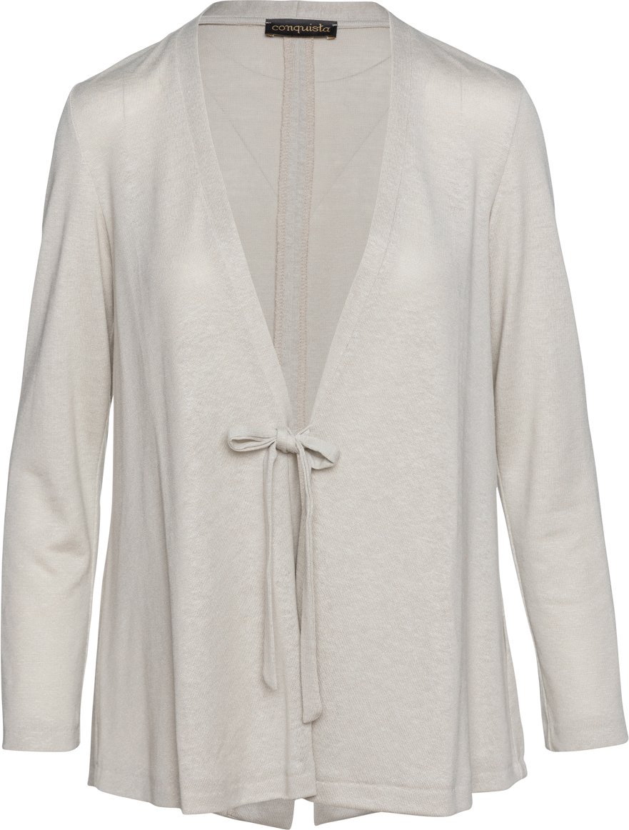 Strickjacke aus Leinen mit offener Vorderseite