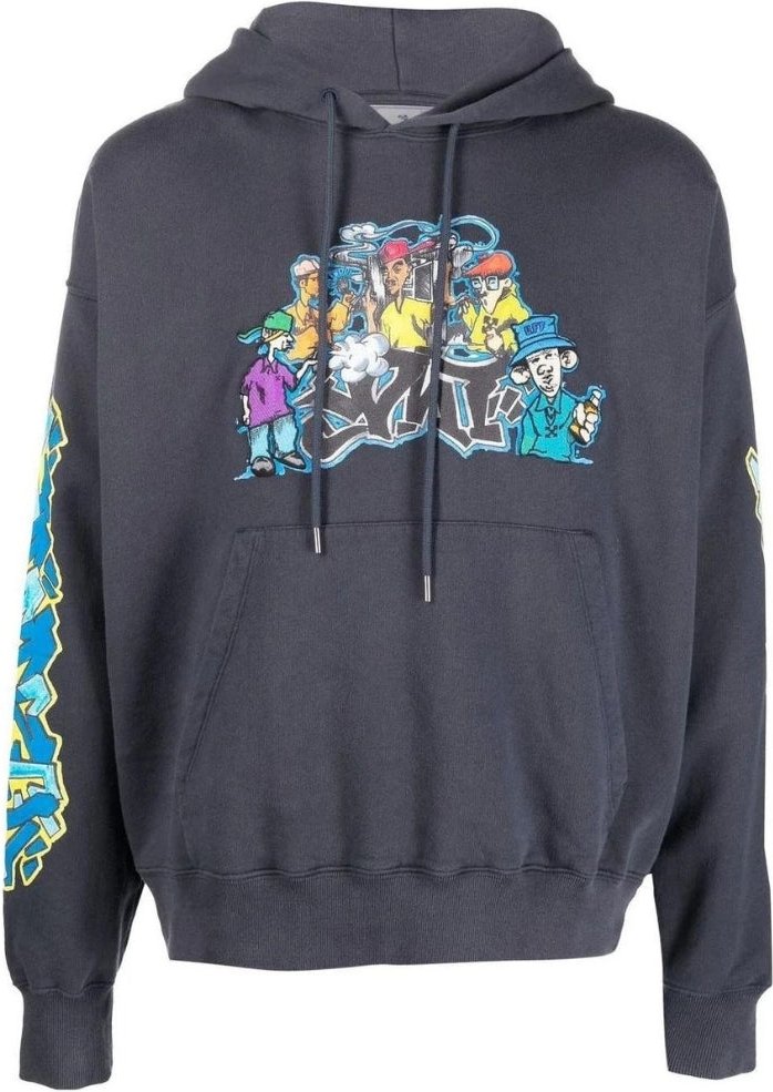 Off-white Graffiti Pupp Skate Hoodie Outerspace