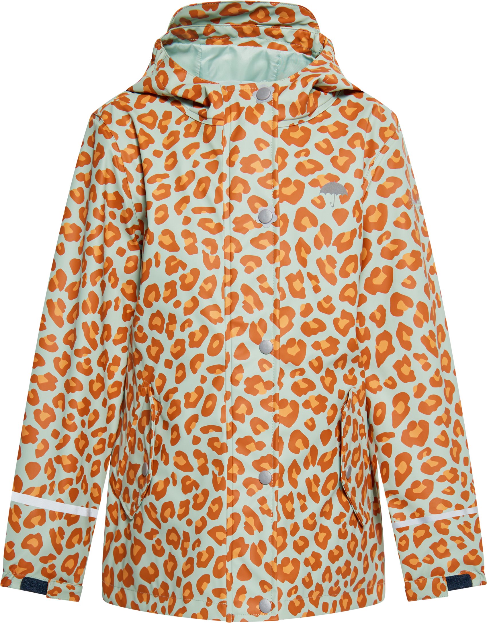 Thumbnail - Schmuddelwedda Regenjacke Mädchen Pastellmint Orange Leo
